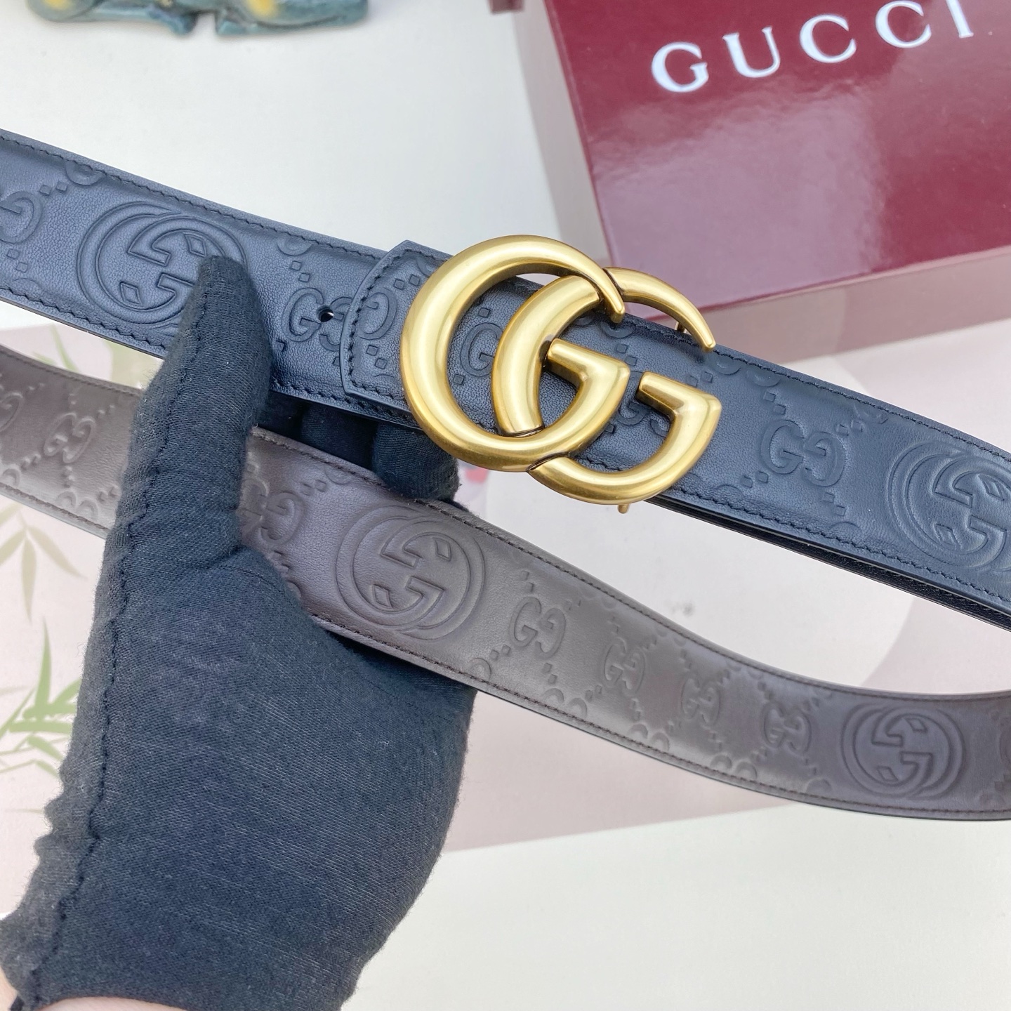 古奇💕 特种皮腰带系列 ，原厂五金精品不锈钢扣，手感柔软舒适 宽3.8CM。