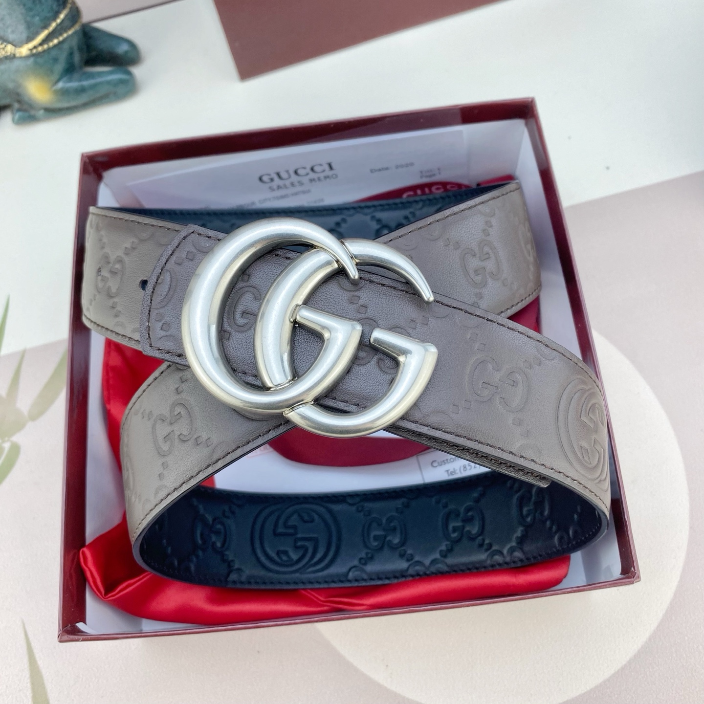 古奇💕 特种皮腰带系列 ，原厂五金精品不锈钢扣，手感柔软舒适 宽3.8CM。