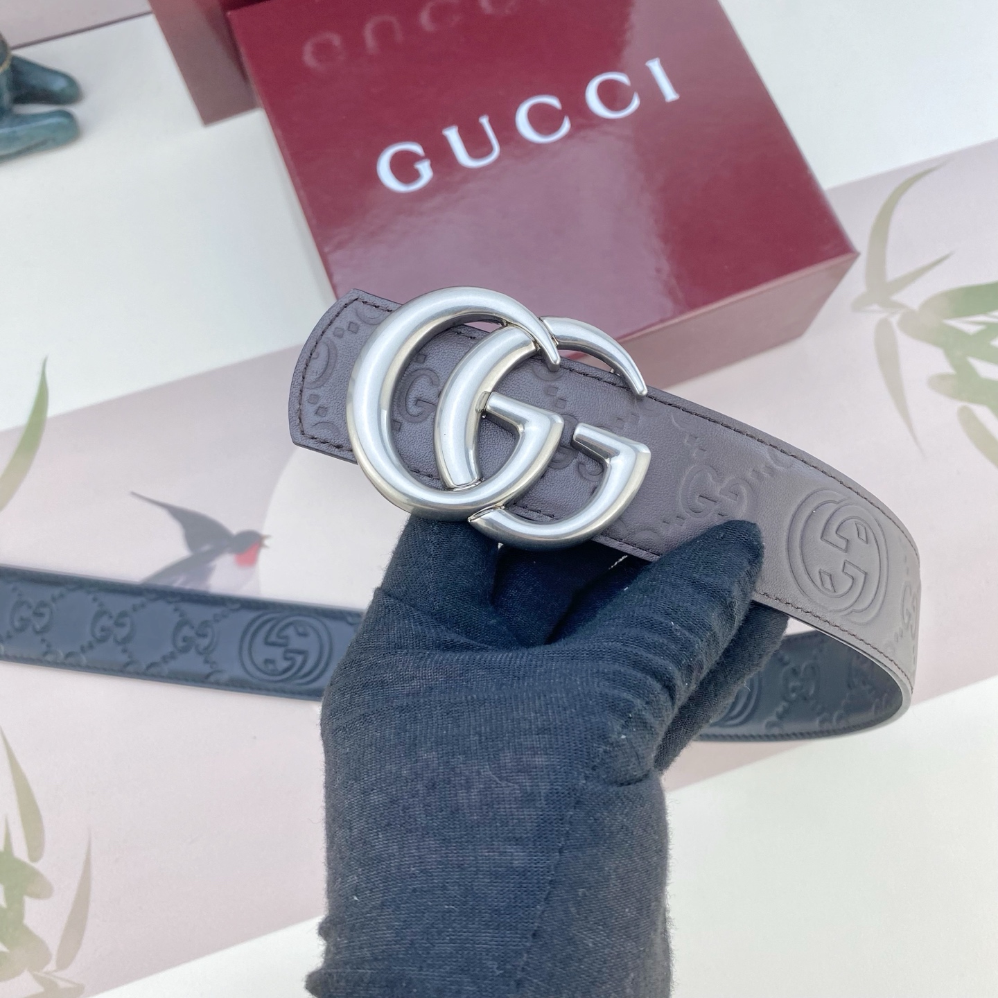 古奇💕 特种皮腰带系列 ，原厂五金精品不锈钢扣，手感柔软舒适 宽3.8CM。