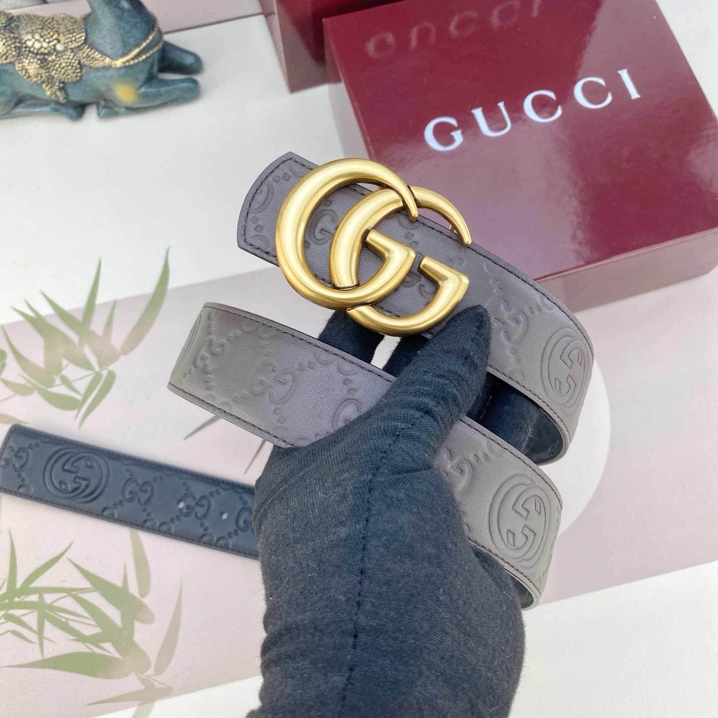 古奇💕 特种皮腰带系列 ，原厂五金精品不锈钢扣，手感柔软舒适 宽3.8CM。