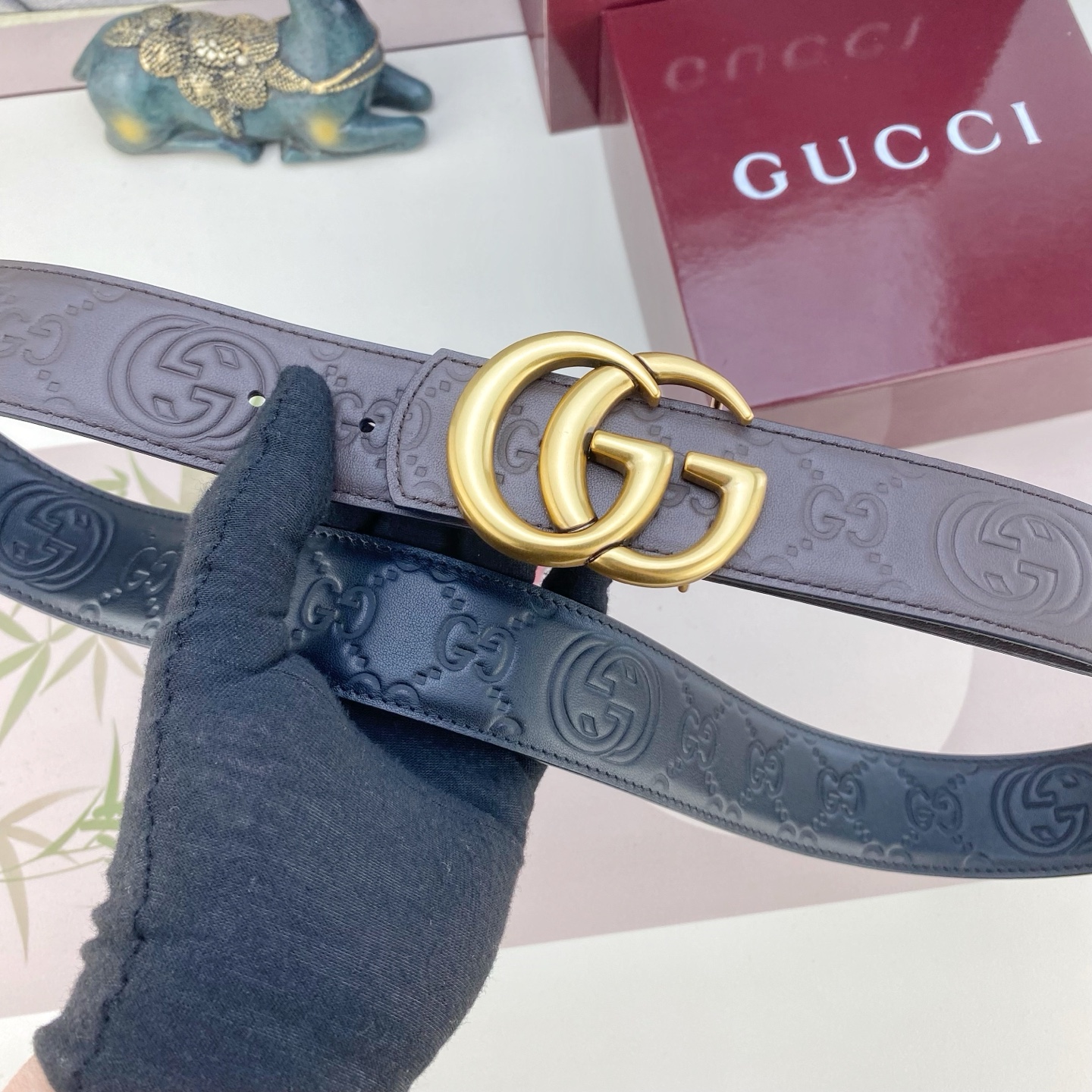 古奇💕 特种皮腰带系列 ，原厂五金精品不锈钢扣，手感柔软舒适 宽3.8CM。