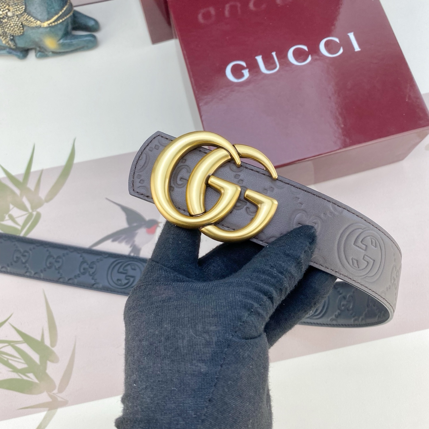 古奇💕 特种皮腰带系列 ，原厂五金精品不锈钢扣，手感柔软舒适 宽3.8CM。