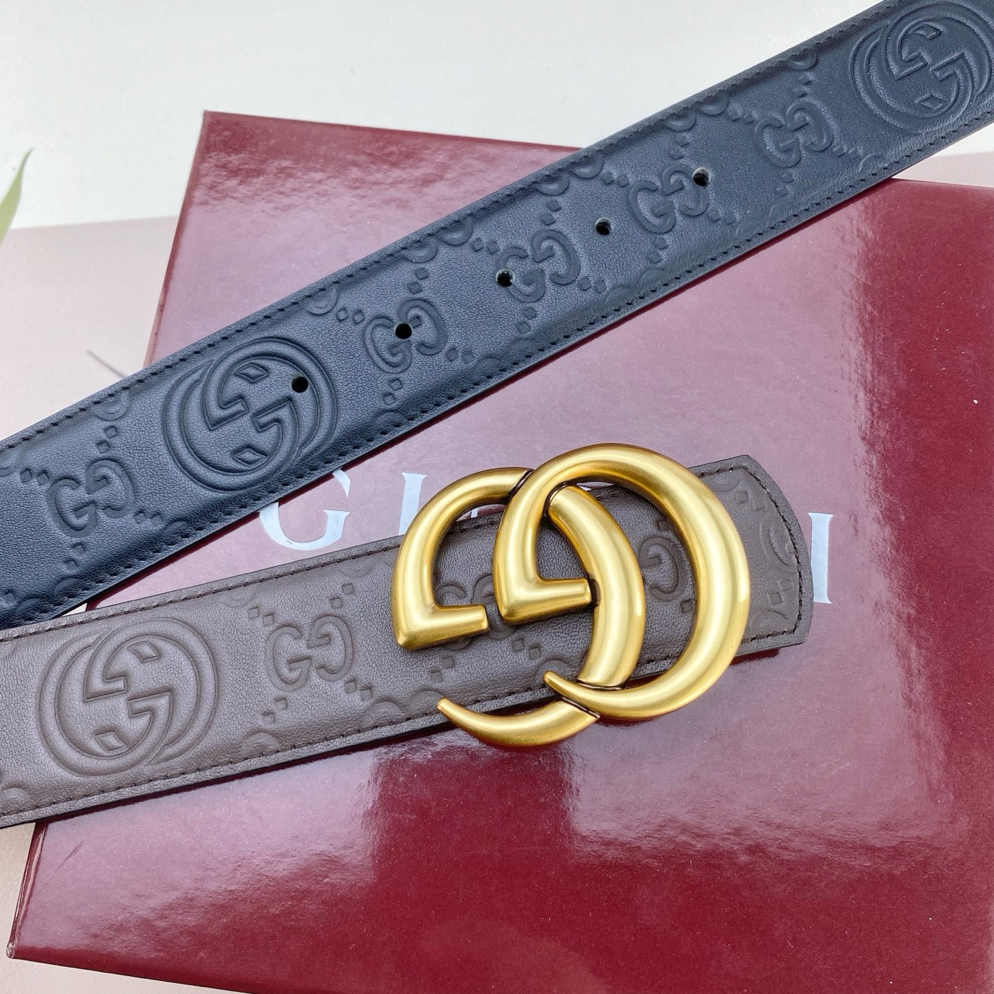 古奇💕 特种皮腰带系列 ，原厂五金精品不锈钢扣，手感柔软舒适 宽3.8CM。