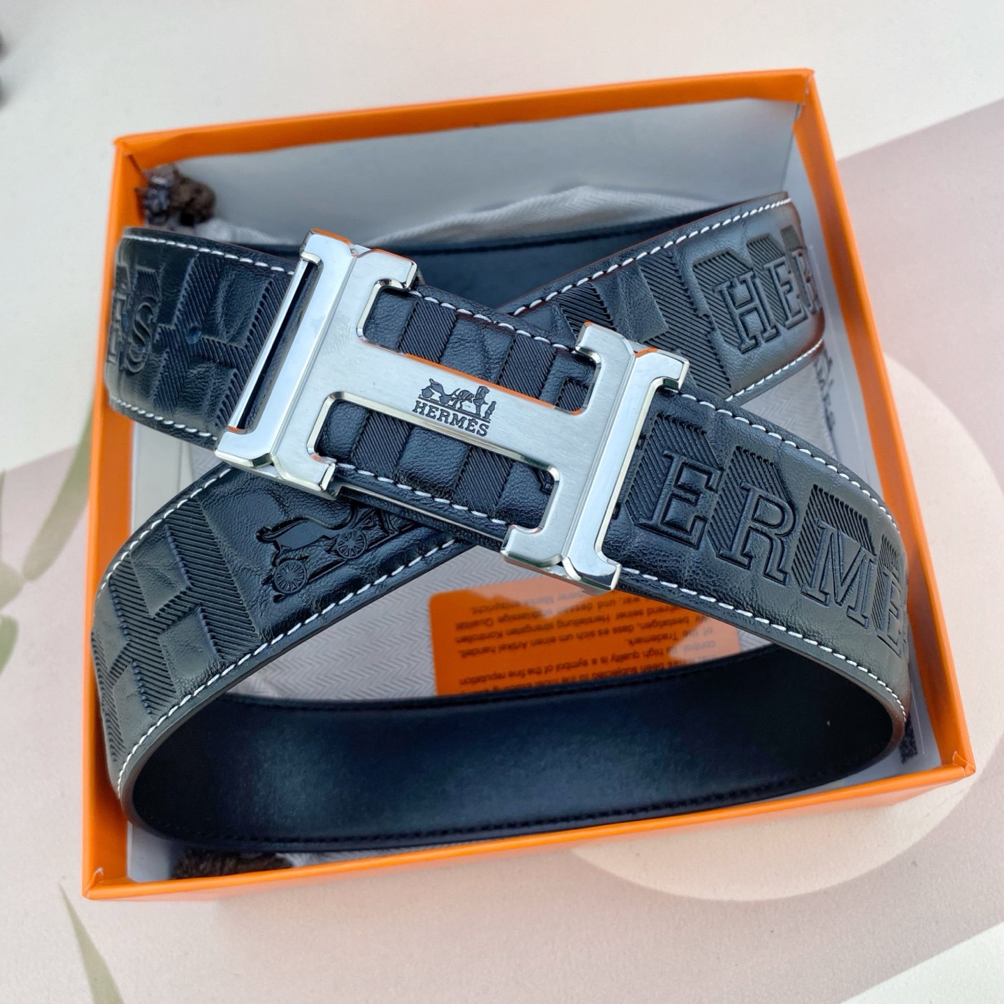 爱马仕💕 特种皮腰带系列 ，原厂五金精品不锈钢扣，手感柔软舒适 宽3.8CM。