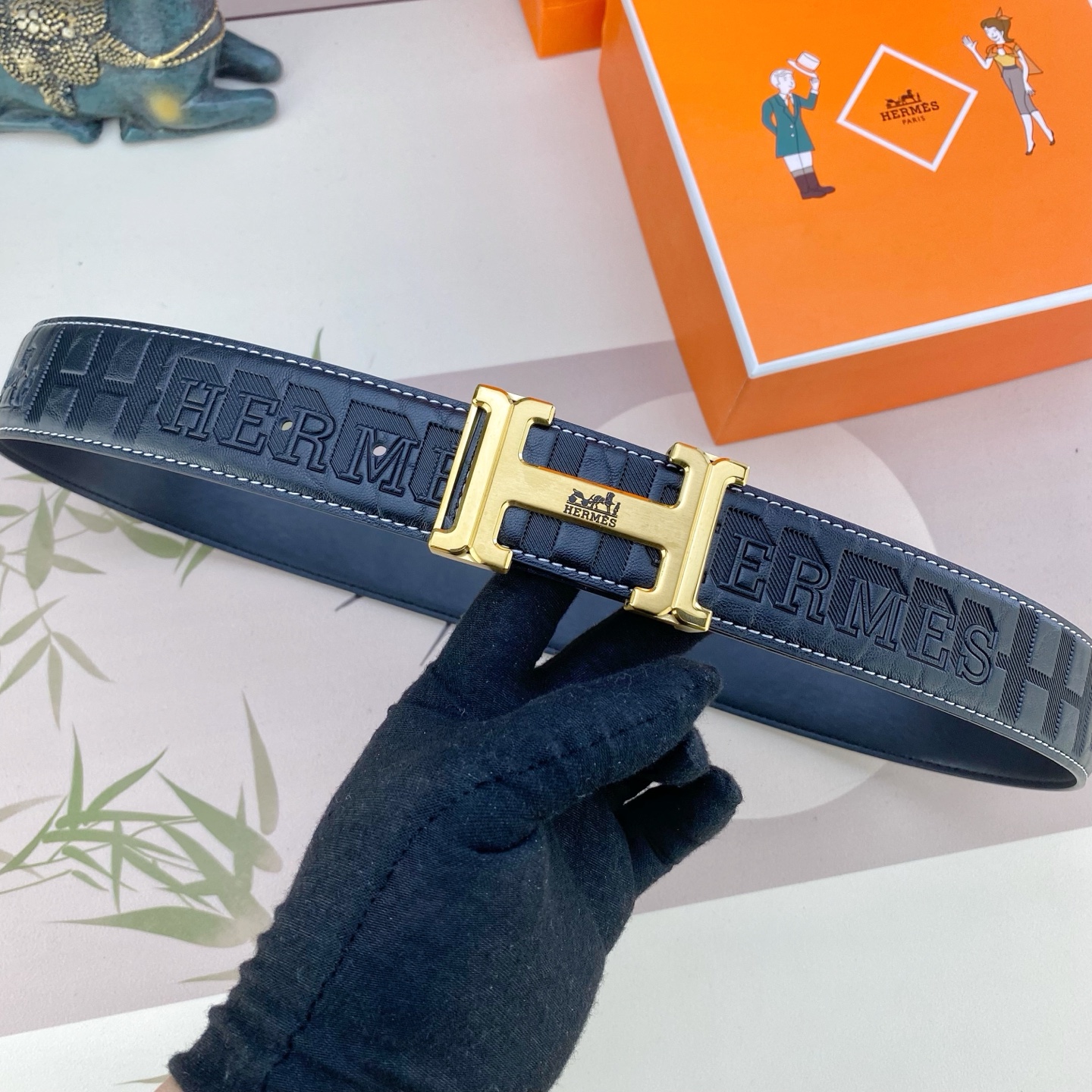 爱马仕💕 特种皮腰带系列 ，原厂五金精品不锈钢扣，手感柔软舒适 宽3.8CM。