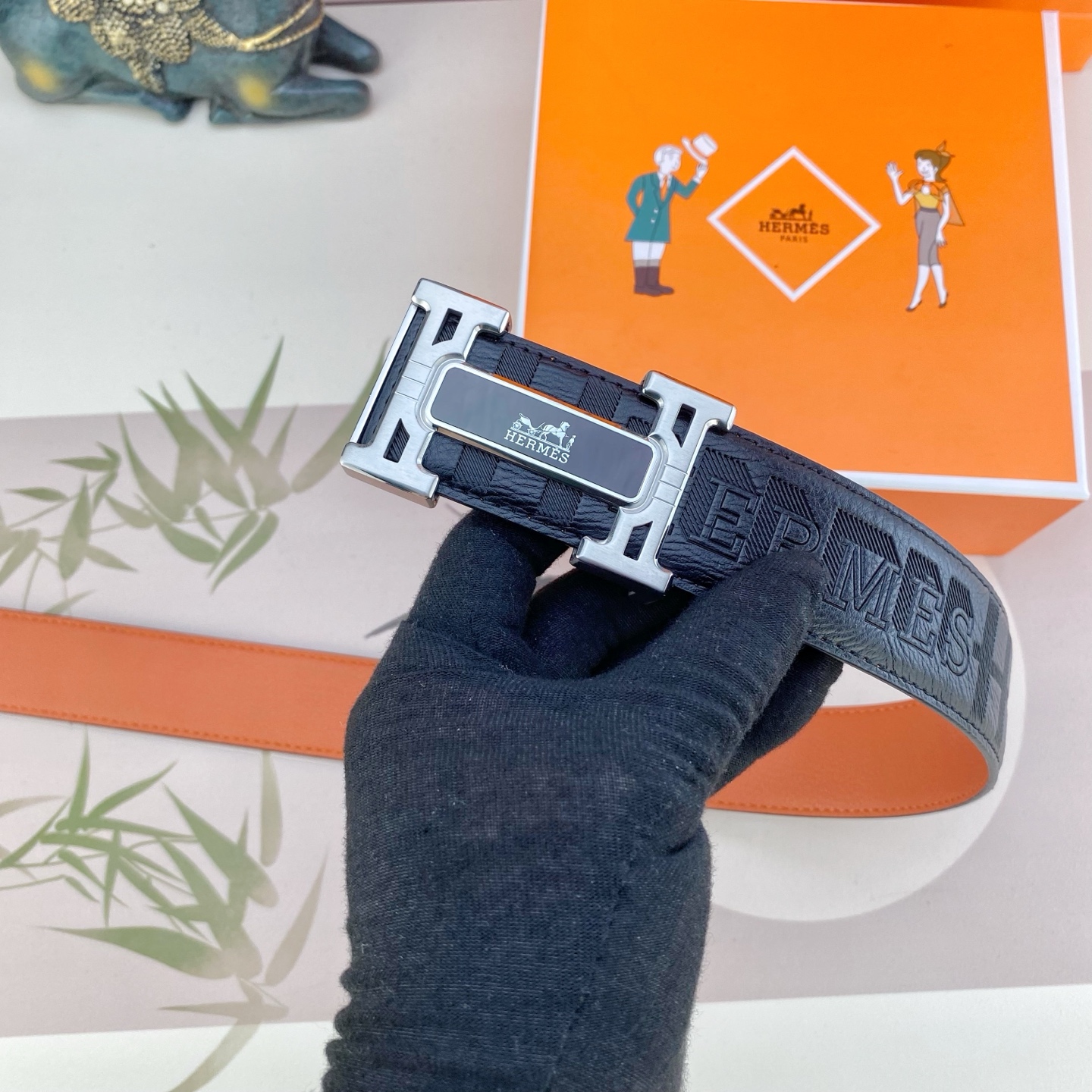 爱马仕💕 特种皮腰带系列 ，原厂五金精品不锈钢扣，手感柔软舒适 宽3.8CM。