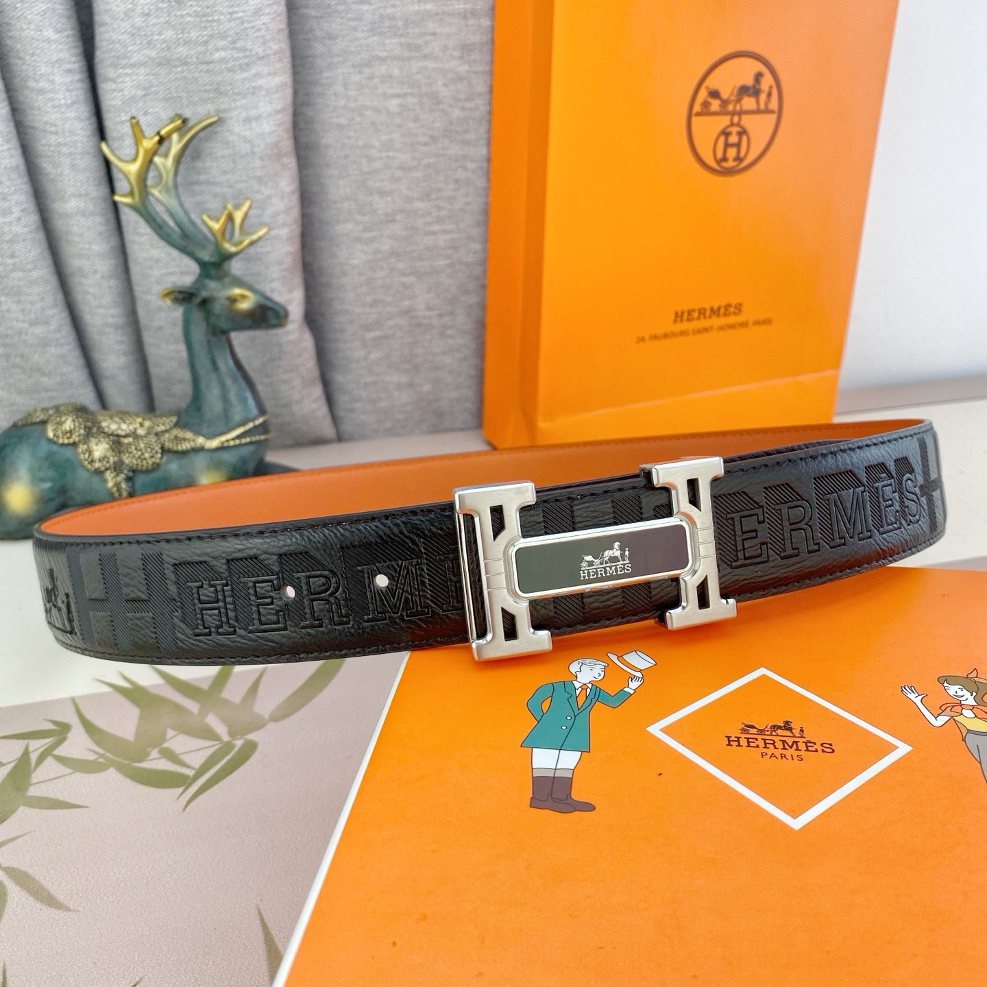 爱马仕💕 特种皮腰带系列 ，原厂五金精品不锈钢扣，手感柔软舒适 宽3.8CM。