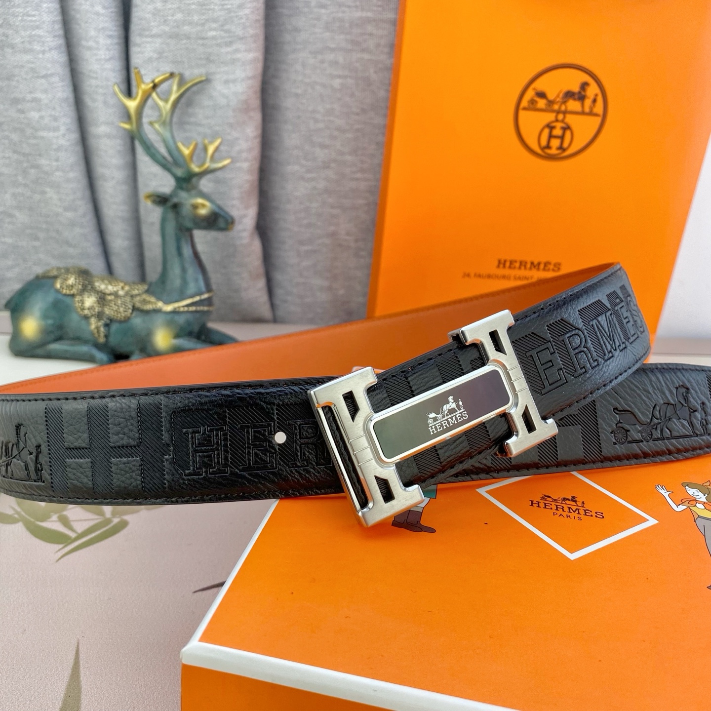 爱马仕💕 特种皮腰带系列 ，原厂五金精品不锈钢扣，手感柔软舒适 宽3.8CM。