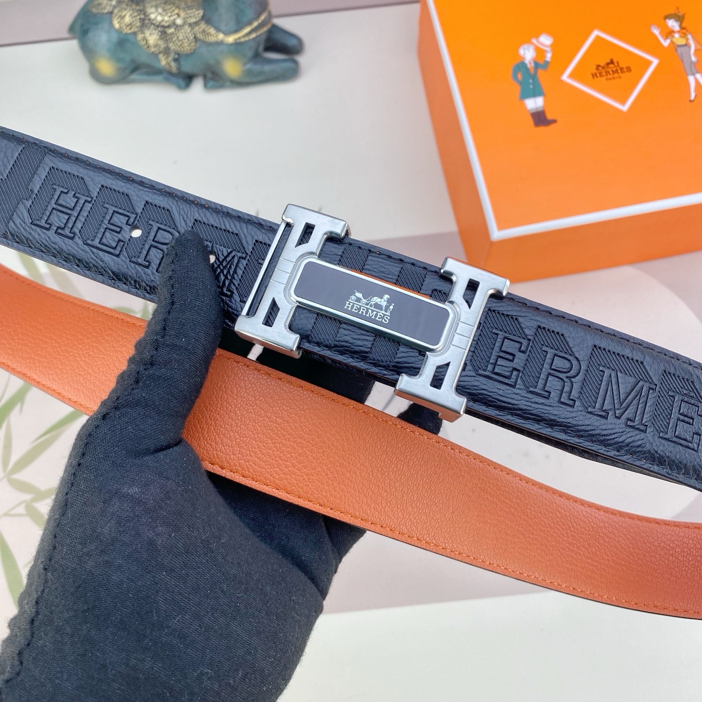 爱马仕💕 特种皮腰带系列 ，原厂五金精品不锈钢扣，手感柔软舒适 宽3.8CM。