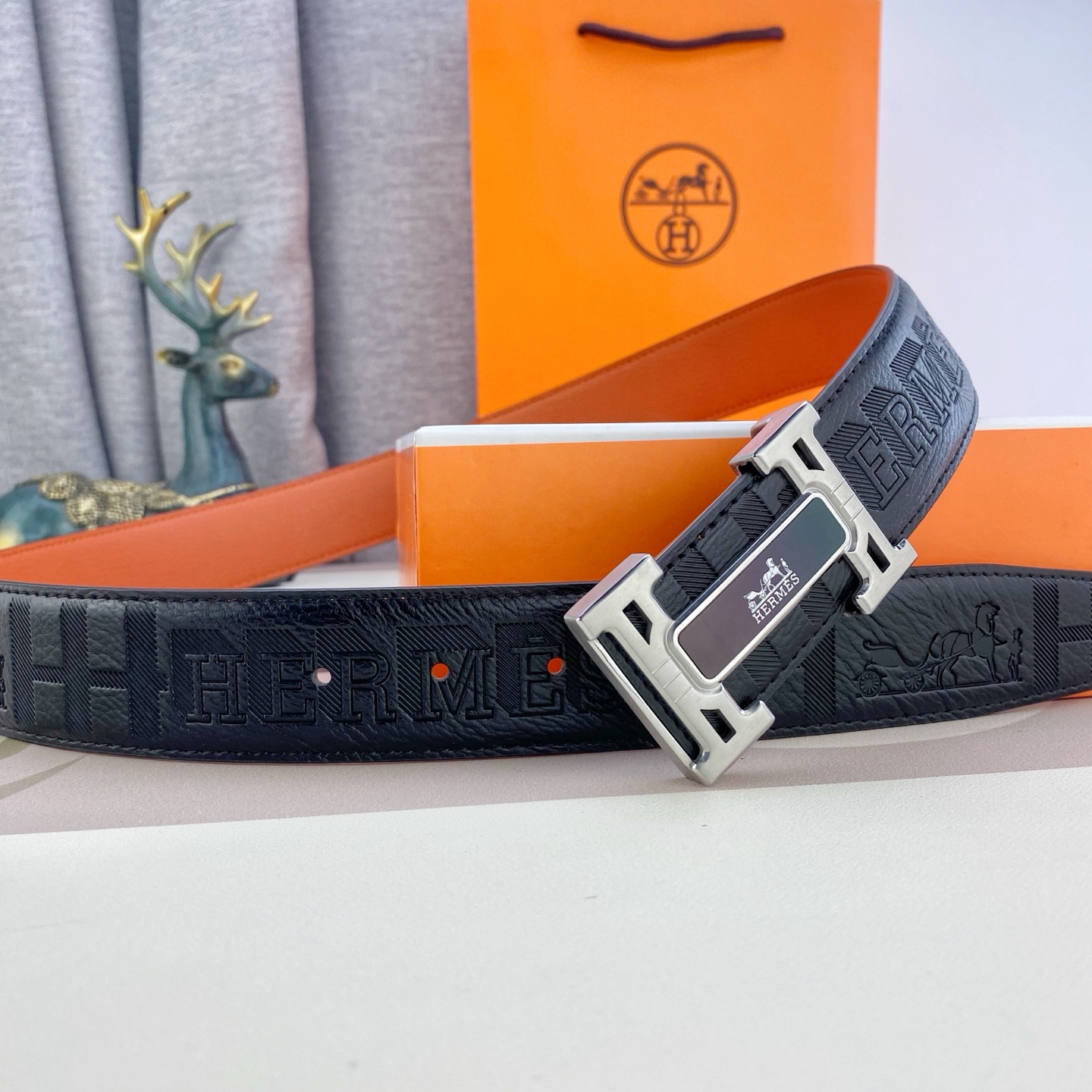 爱马仕💕 特种皮腰带系列 ，原厂五金精品不锈钢扣，手感柔软舒适 宽3.8CM。