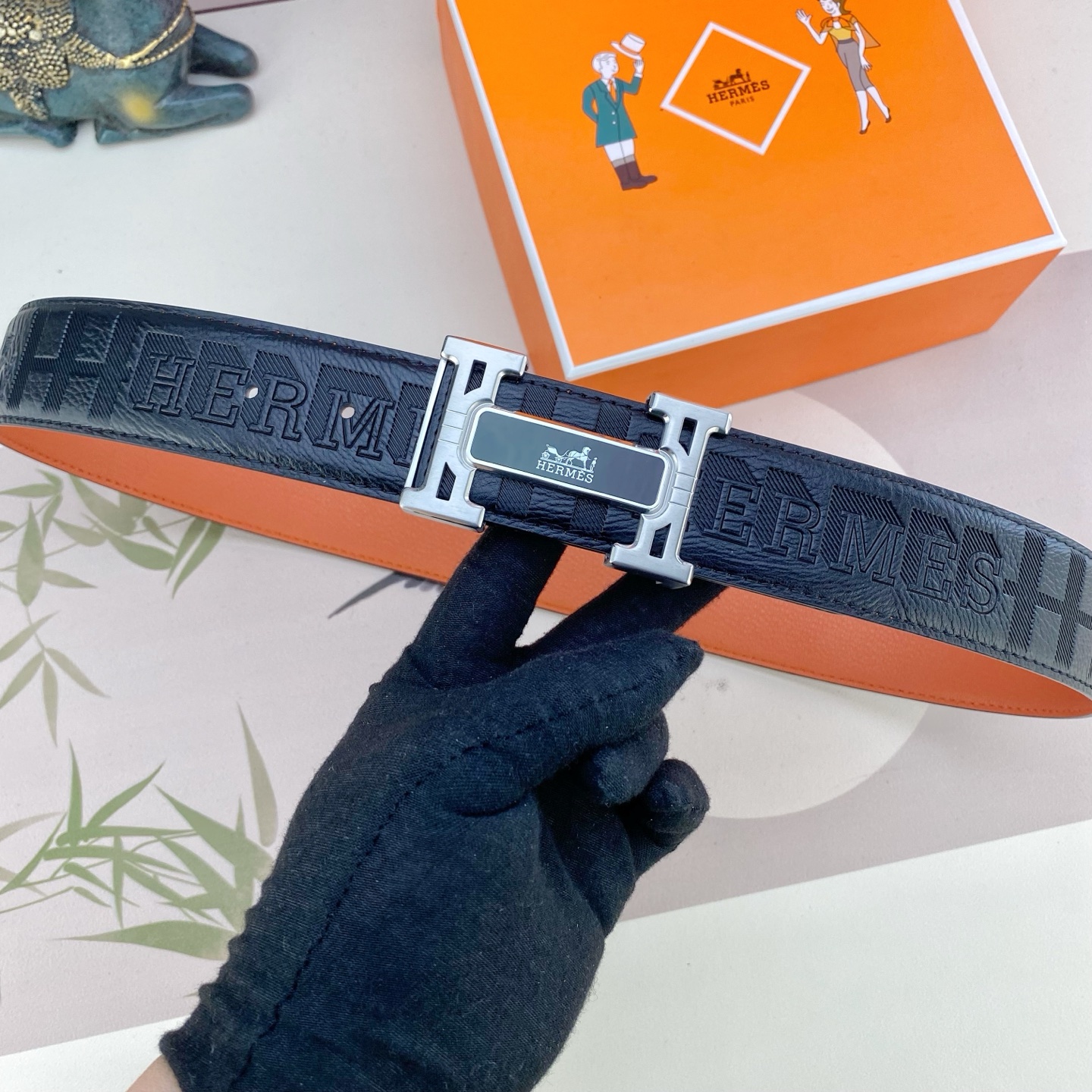 爱马仕💕 特种皮腰带系列 ，原厂五金精品不锈钢扣，手感柔软舒适 宽3.8CM。