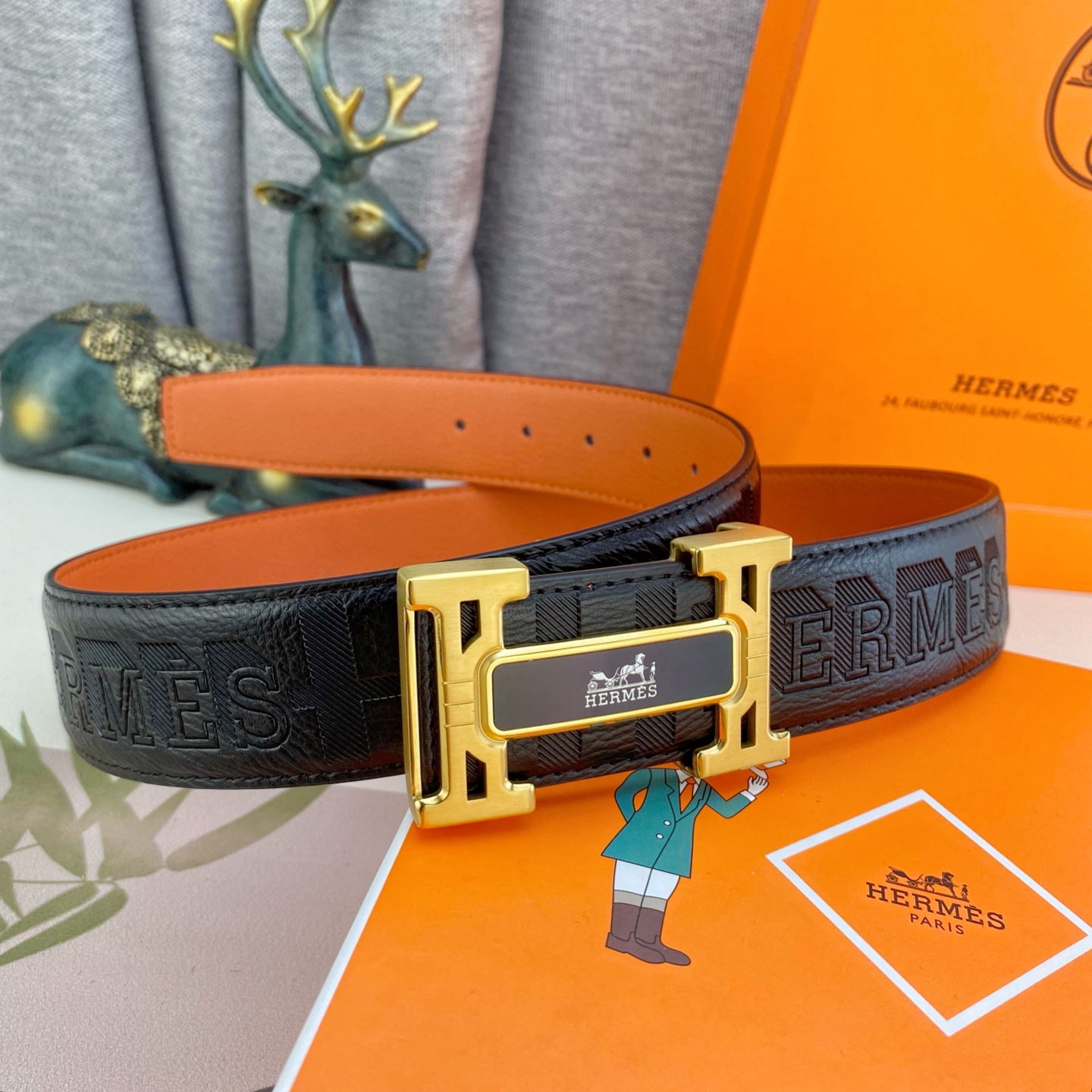 爱马仕💕 特种皮腰带系列 ，原厂五金精品不锈钢扣，手感柔软舒适 宽3.8CM。