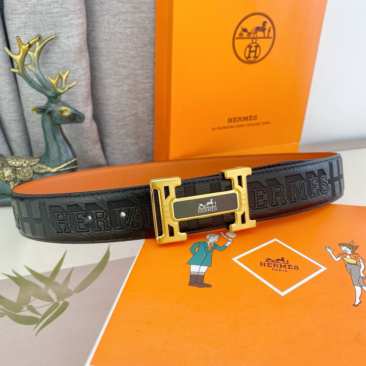 爱马仕💕 特种皮腰带系列 ，原厂五金精品不锈钢扣，手感柔软舒适 宽3.8CM。