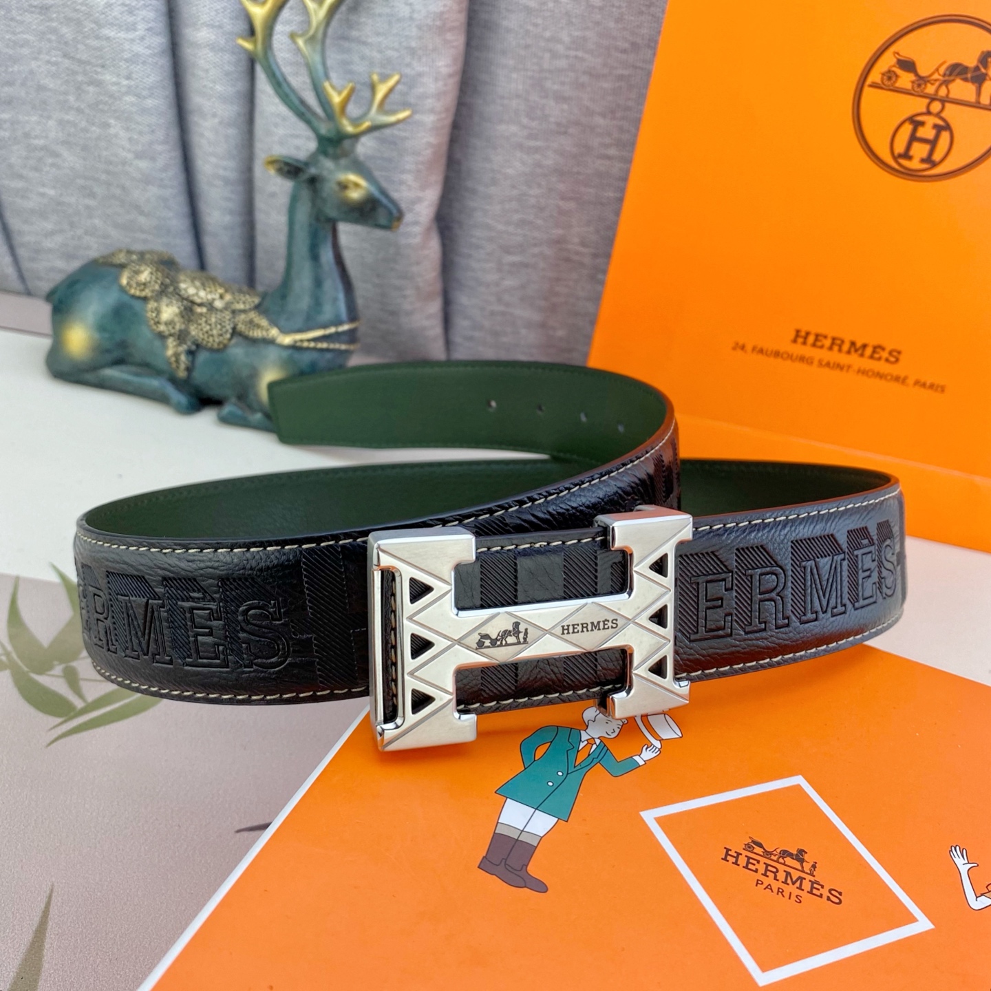 爱马仕💕 特种皮腰带系列 ，原厂五金精品不锈钢扣，手感柔软舒适 宽3.8CM。