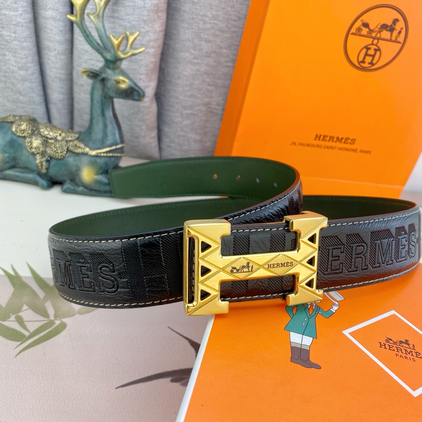 爱马仕💕 特种皮腰带系列 ，原厂五金精品不锈钢扣，手感柔软舒适 宽3.8CM。