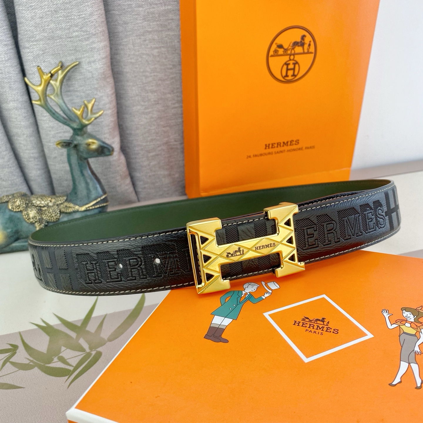 爱马仕💕 特种皮腰带系列 ，原厂五金精品不锈钢扣，手感柔软舒适 宽3.8CM。