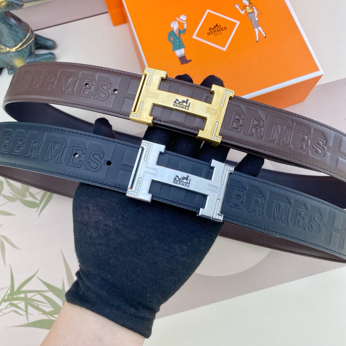 爱马仕💕 特种皮腰带系列 ，原厂五金精品不锈钢钻扣，手感柔软舒适 宽3.8CM。