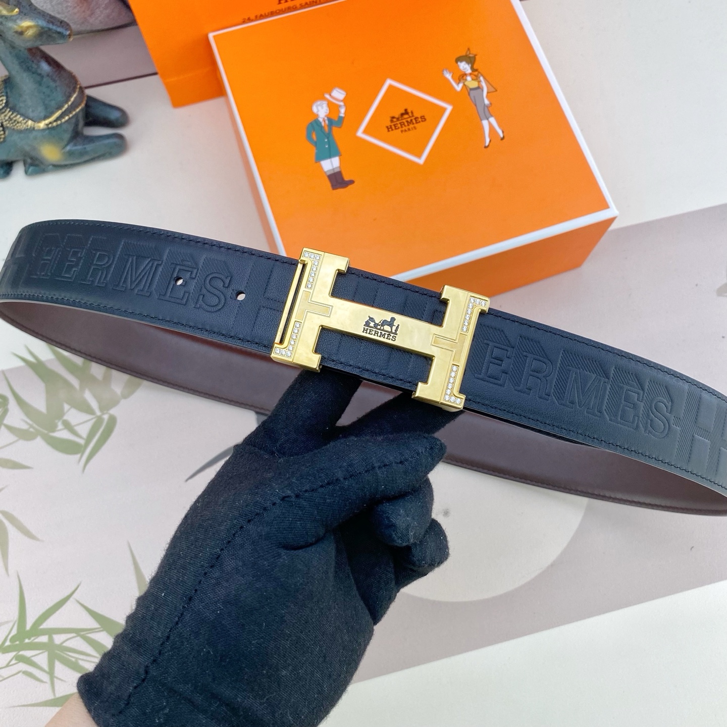 爱马仕💕 特种皮腰带系列 ，原厂五金精品不锈钢钻扣，手感柔软舒适 宽3.8CM。