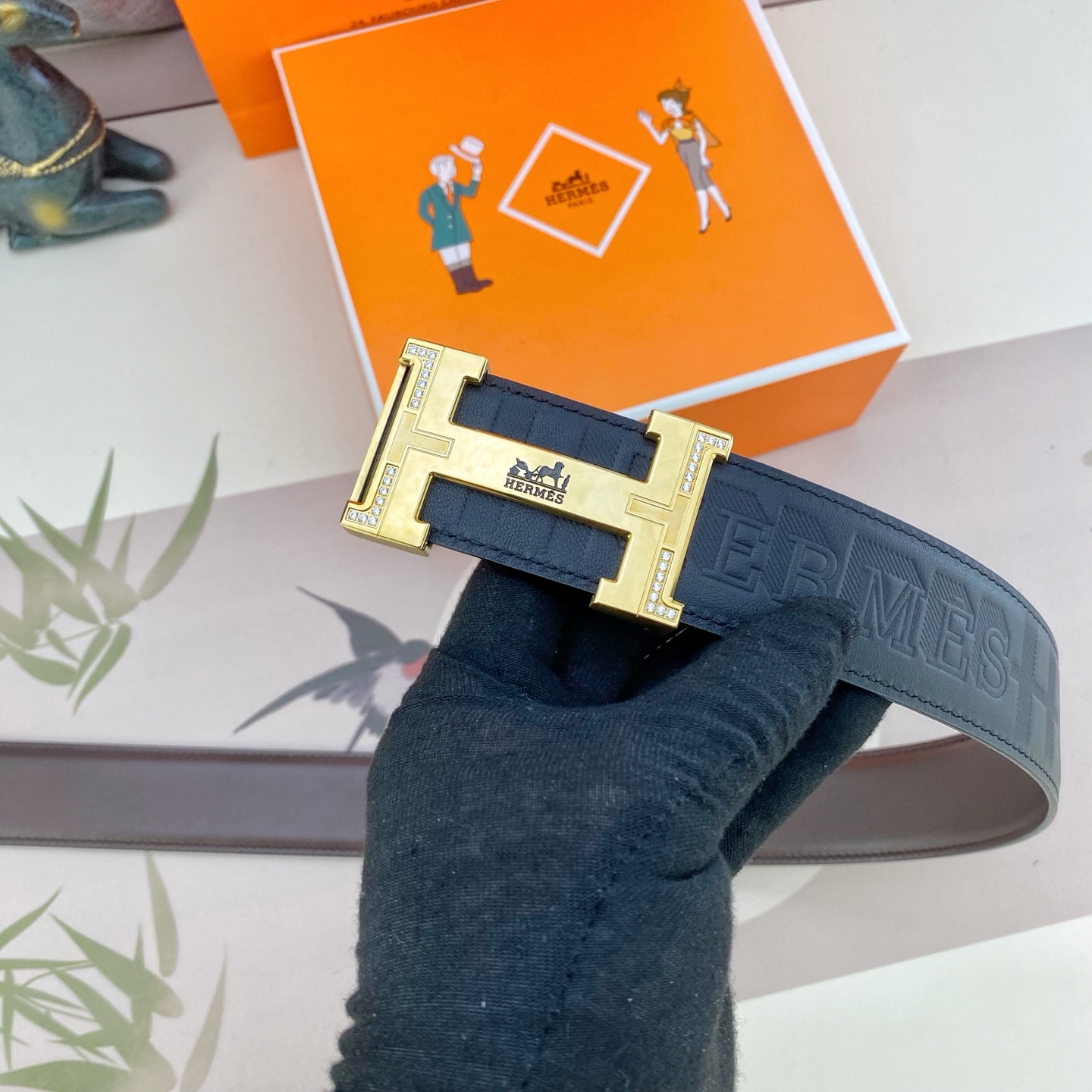 爱马仕💕 特种皮腰带系列 ，原厂五金精品不锈钢钻扣，手感柔软舒适 宽3.8CM。