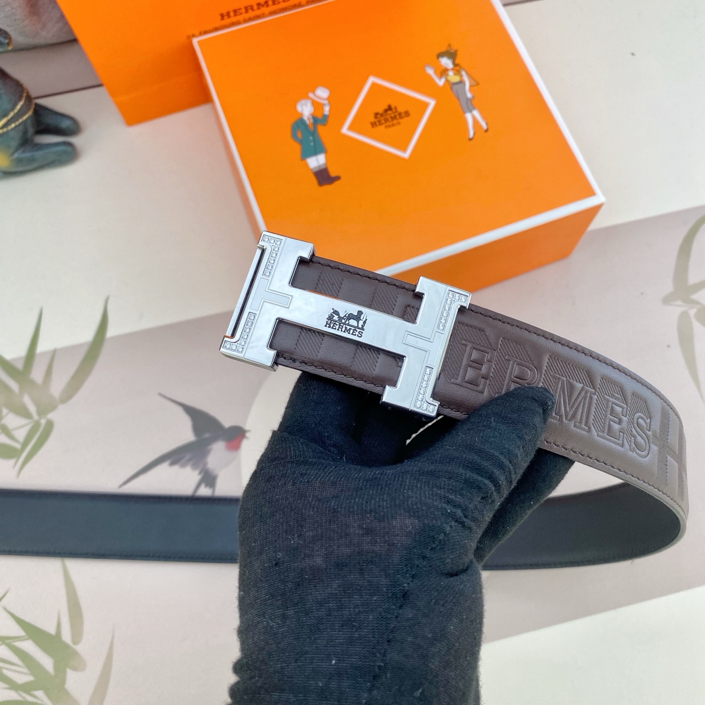 爱马仕💕 特种皮腰带系列 ，原厂五金精品不锈钢钻扣，手感柔软舒适 宽3.8CM。