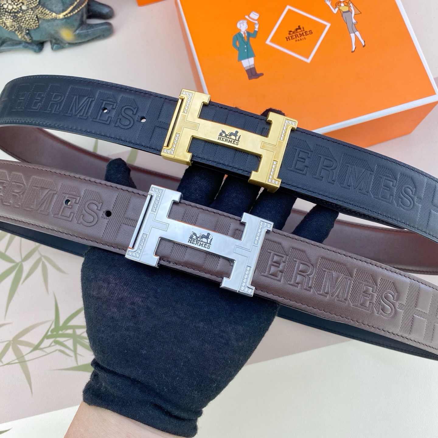 爱马仕💕 特种皮腰带系列 ，原厂五金精品不锈钢钻扣，手感柔软舒适 宽3.8CM。