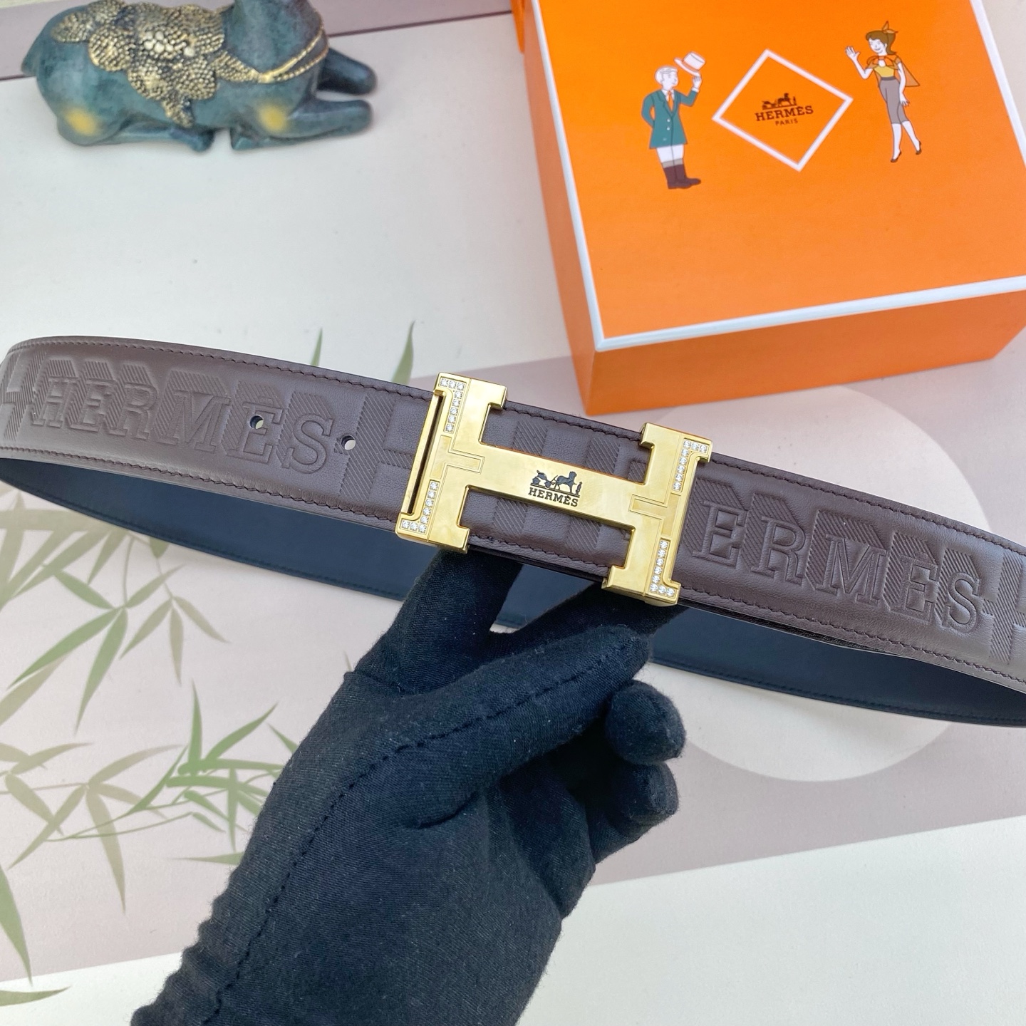 爱马仕💕 特种皮腰带系列 ，原厂五金精品不锈钢钻扣，手感柔软舒适 宽3.8CM。