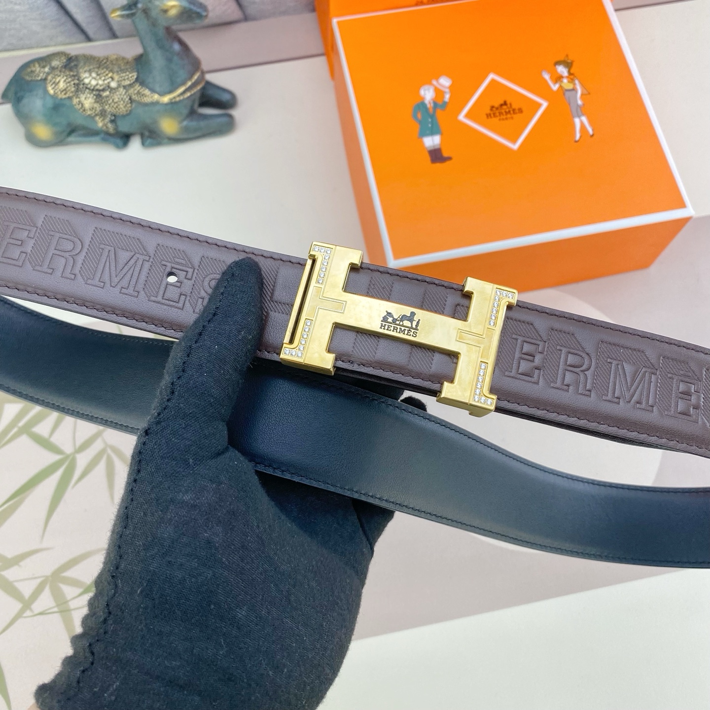 爱马仕💕 特种皮腰带系列 ，原厂五金精品不锈钢钻扣，手感柔软舒适 宽3.8CM。