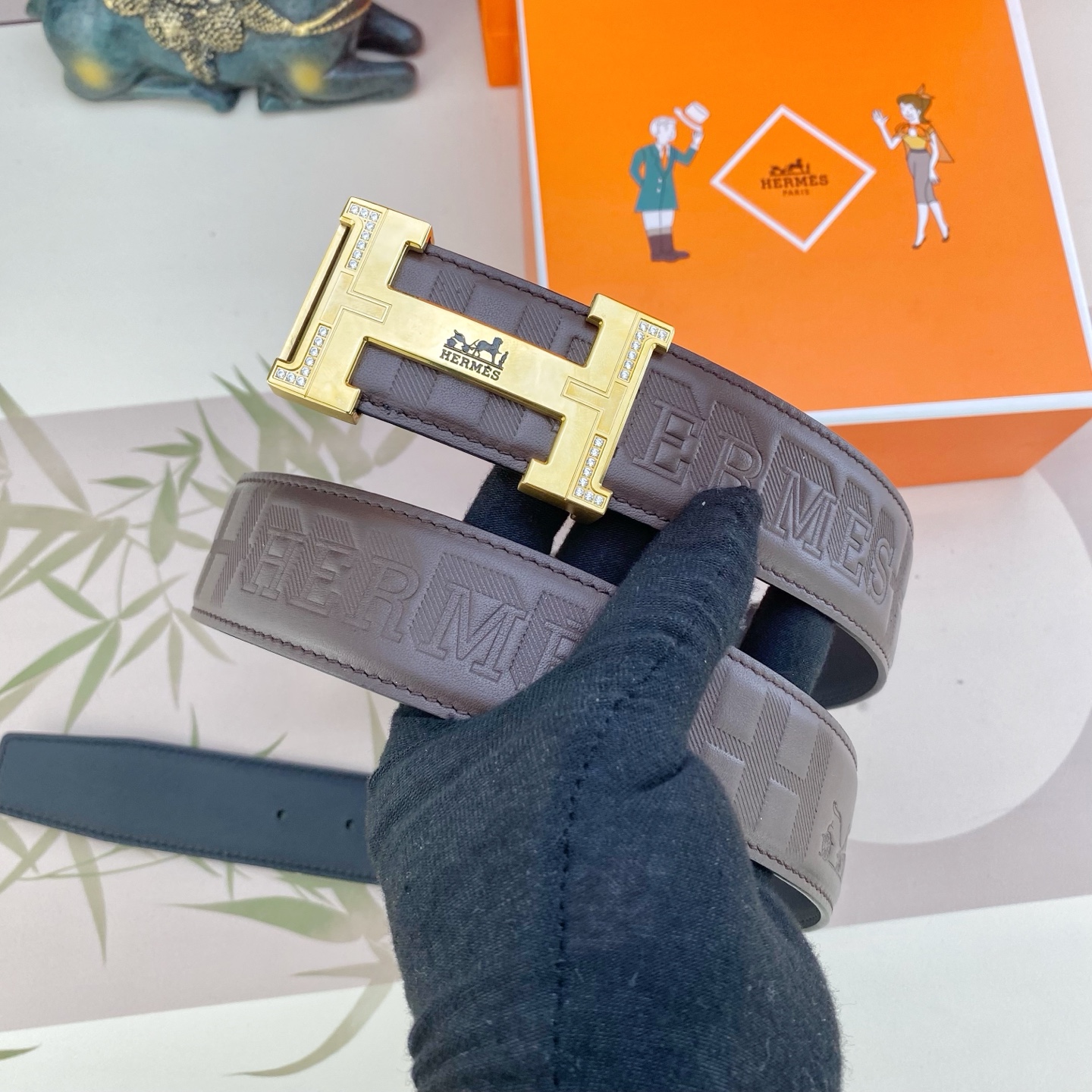 爱马仕💕 特种皮腰带系列 ，原厂五金精品不锈钢钻扣，手感柔软舒适 宽3.8CM。