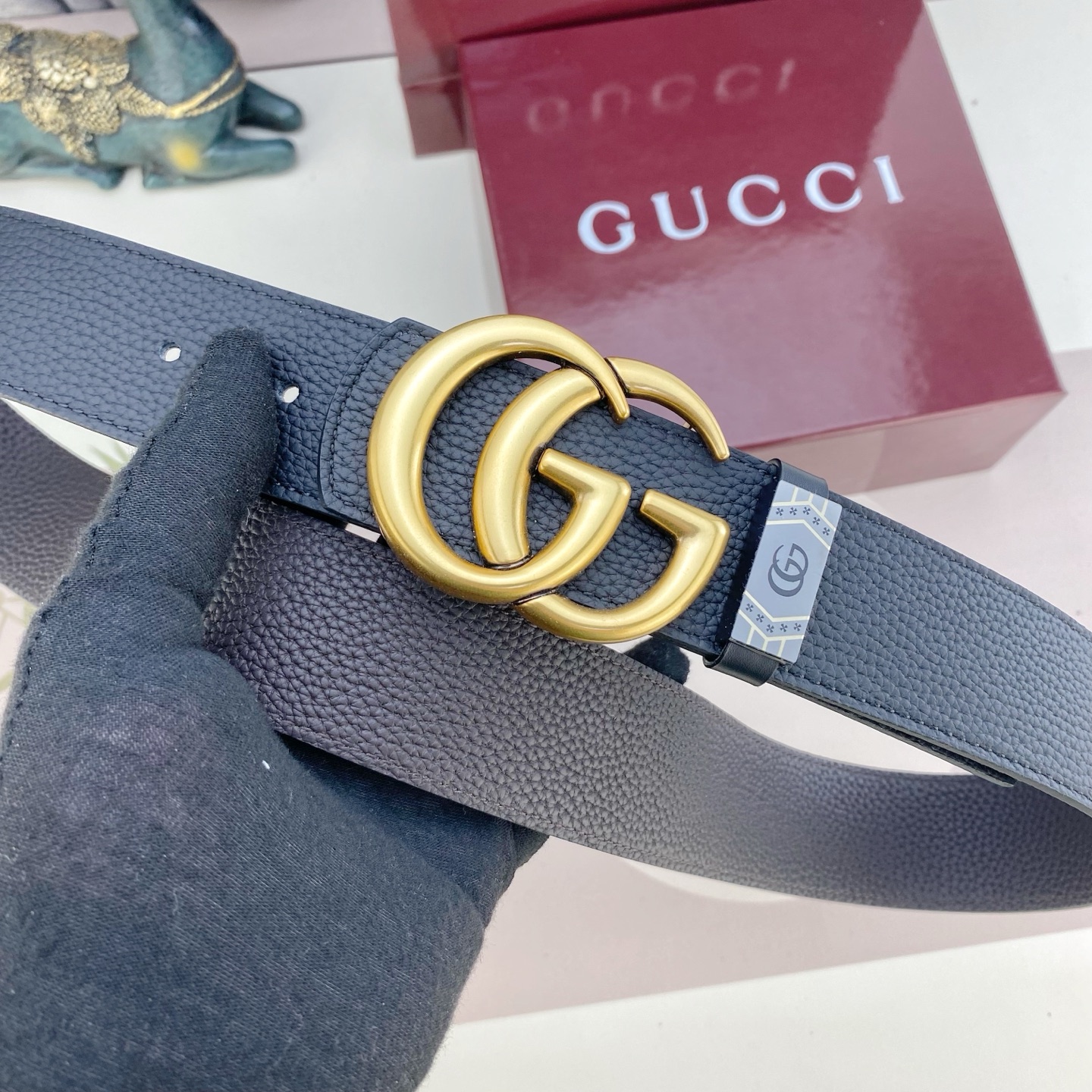 古奇💕 特种皮腰带系列 ，原厂五金精品不锈钢扣，手感柔软舒适 宽3.8CM。