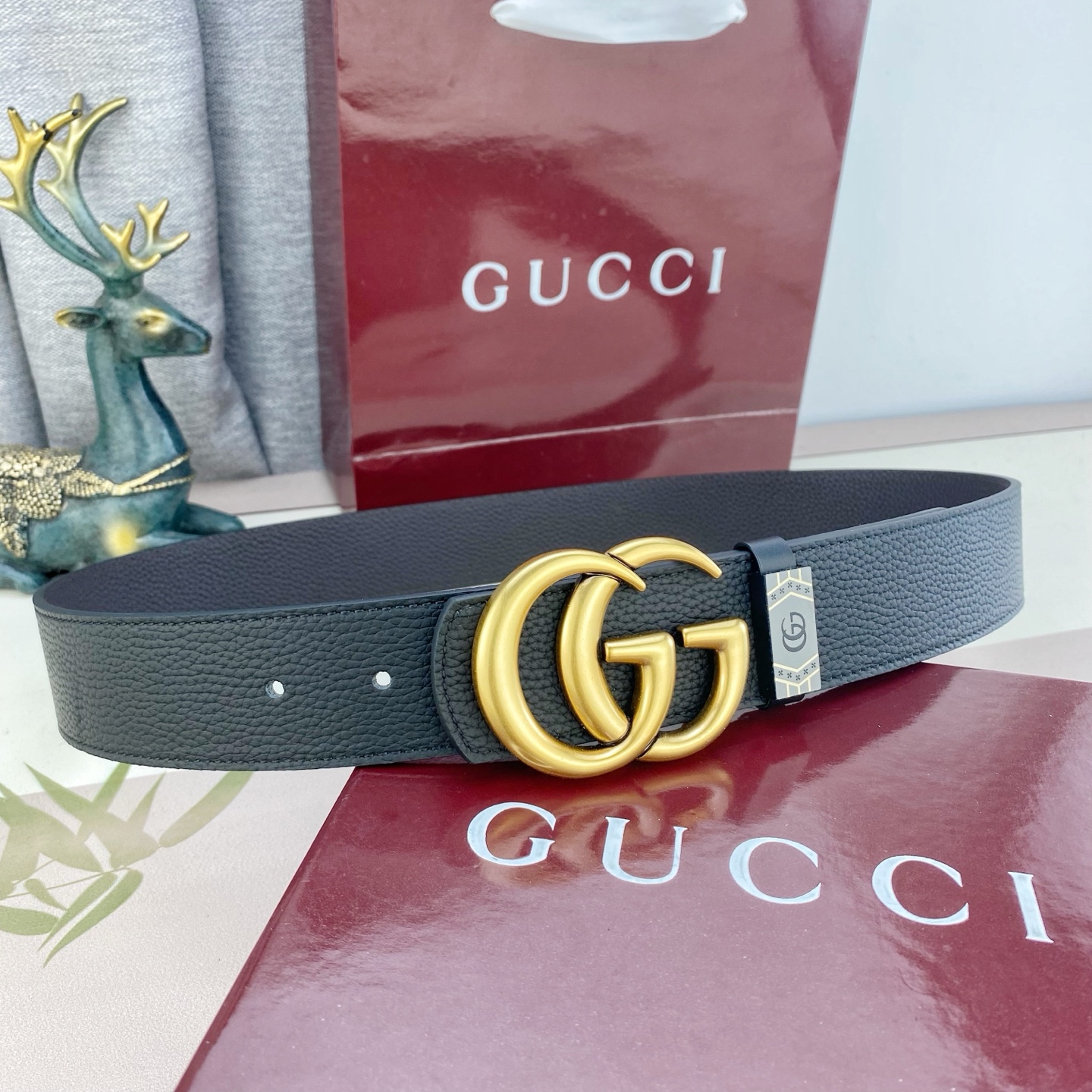 古奇💕 特种皮腰带系列 ，原厂五金精品不锈钢扣，手感柔软舒适 宽3.8CM。