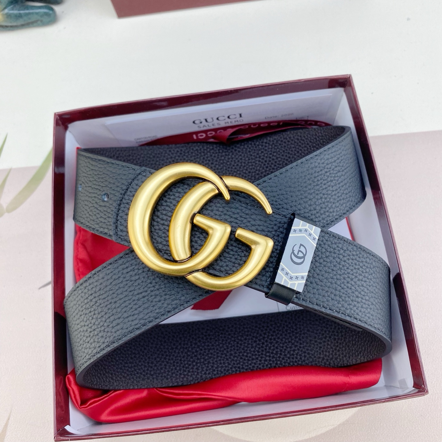 古奇💕 特种皮腰带系列 ，原厂五金精品不锈钢扣，手感柔软舒适 宽3.8CM。