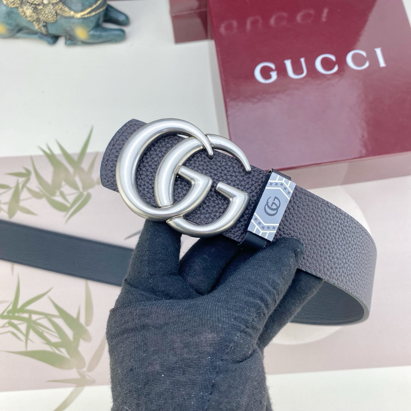 古奇💕 特种皮腰带系列 ，原厂五金精品不锈钢扣，手感柔软舒适 宽3.8CM。