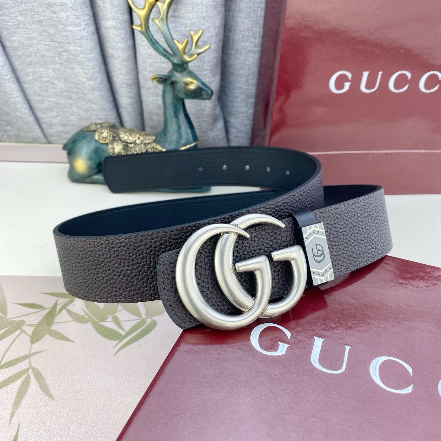 古奇💕 特种皮腰带系列 ，原厂五金精品不锈钢扣，手感柔软舒适 宽3.8CM。