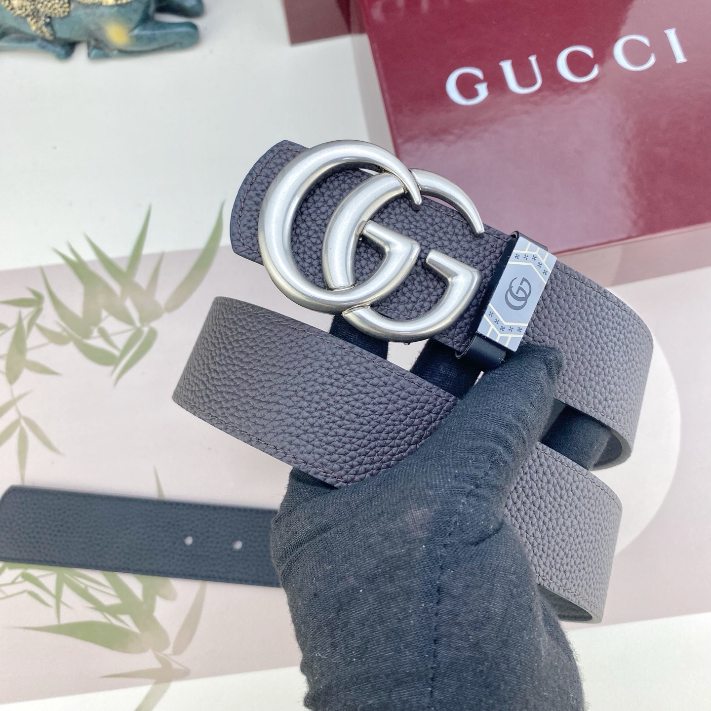 古奇💕 特种皮腰带系列 ，原厂五金精品不锈钢扣，手感柔软舒适 宽3.8CM。