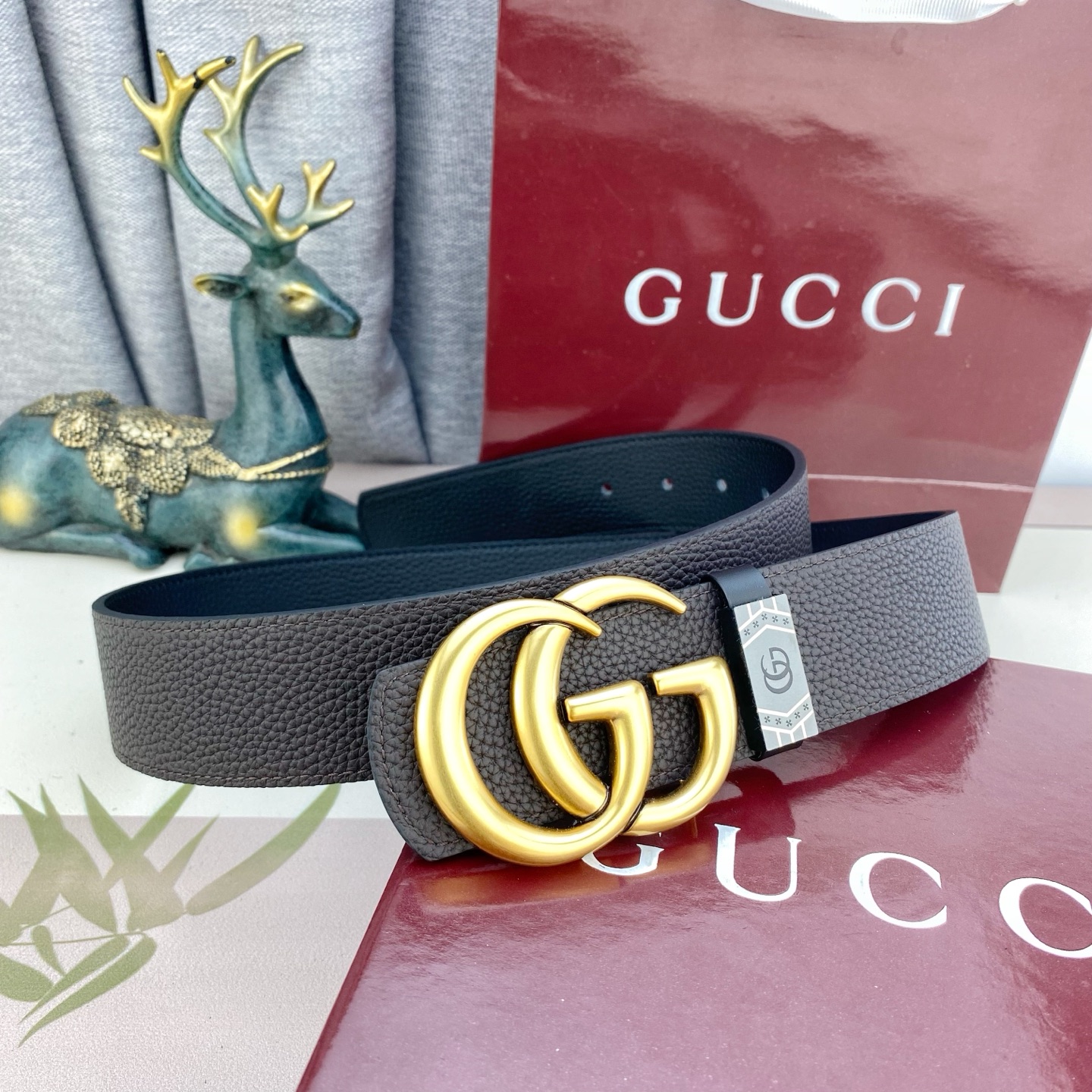 古奇💕 特种皮腰带系列 ，原厂五金精品不锈钢扣，手感柔软舒适 宽3.8CM。