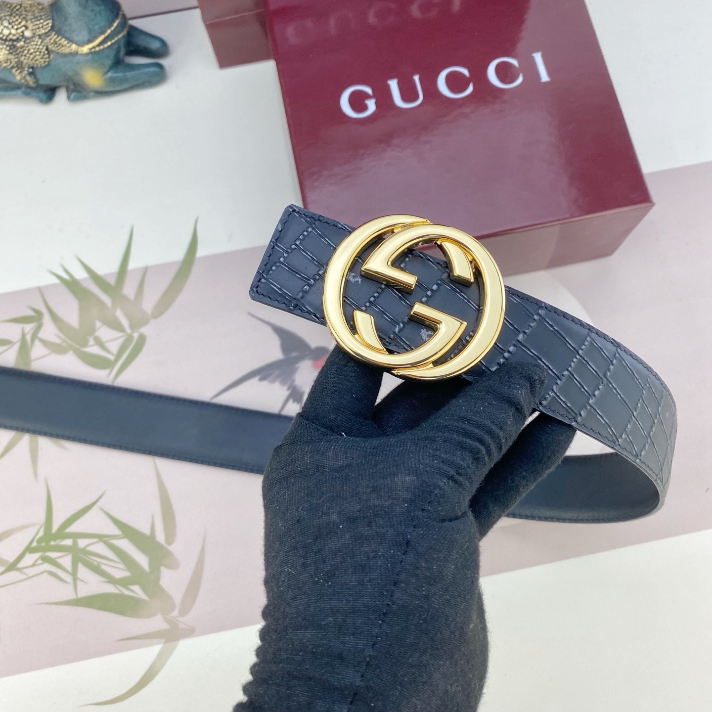 古奇💕 特种皮腰带系列 ，原厂五金精品不锈钢扣，手感柔软舒适 宽3.8CM。