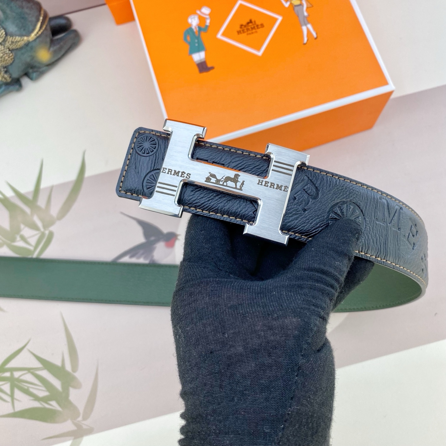 爱马仕💕 特种皮腰带系列 ，原厂五金精品不锈钢扣，手感柔软舒适 宽3.8CM。