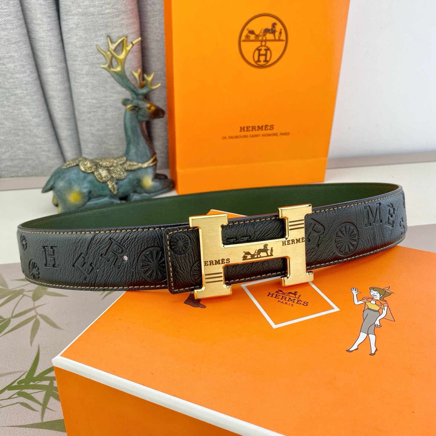 爱马仕💕 特种皮腰带系列 ，原厂五金精品不锈钢扣，手感柔软舒适 宽3.8CM。