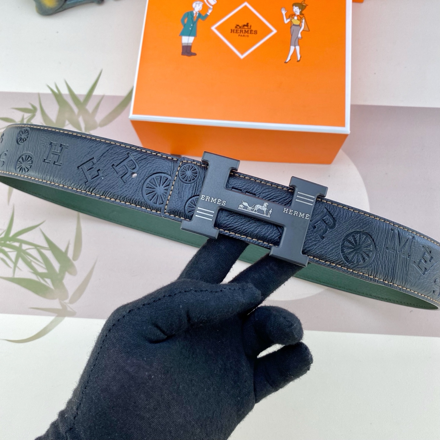 爱马仕💕 特种皮腰带系列 ，原厂五金精品不锈钢扣，手感柔软舒适 宽3.8CM。