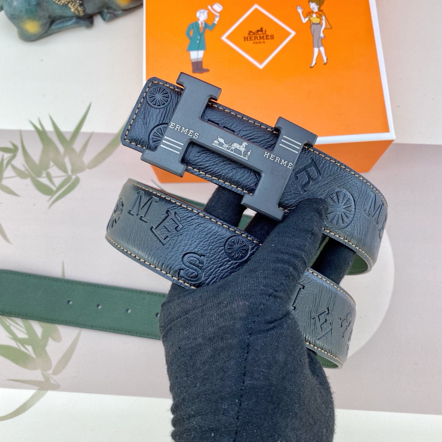 爱马仕💕 特种皮腰带系列 ，原厂五金精品不锈钢扣，手感柔软舒适 宽3.8CM。