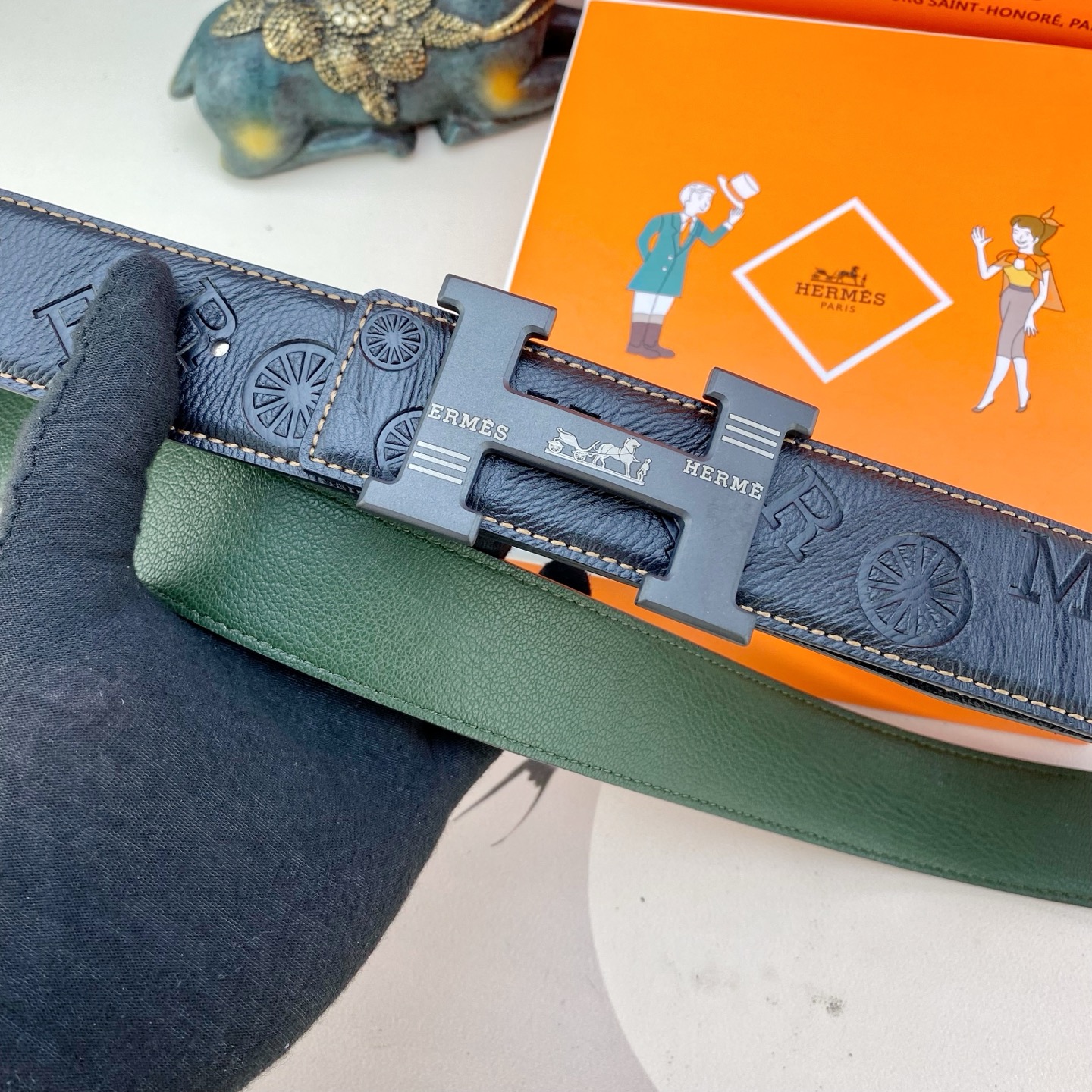 爱马仕💕 特种皮腰带系列 ，原厂五金精品不锈钢扣，手感柔软舒适 宽3.8CM。