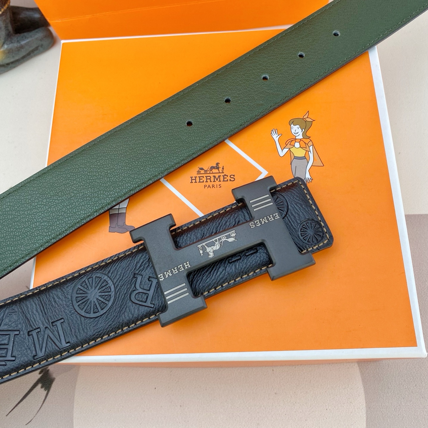 爱马仕💕 特种皮腰带系列 ，原厂五金精品不锈钢扣，手感柔软舒适 宽3.8CM。