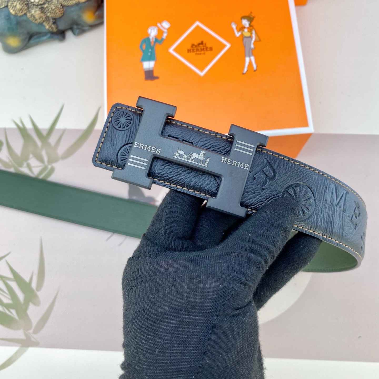 爱马仕💕 特种皮腰带系列 ，原厂五金精品不锈钢扣，手感柔软舒适 宽3.8CM。