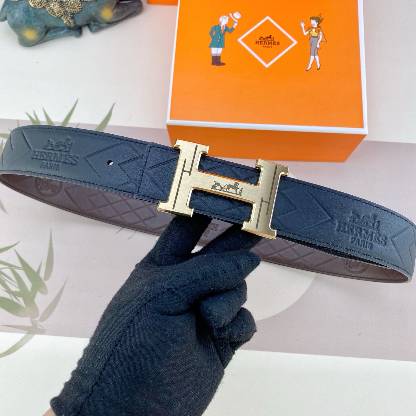 爱马仕💕 特种皮腰带系列 ，原厂五金精品不锈钢扣，手感柔软舒适 宽3.8CM。