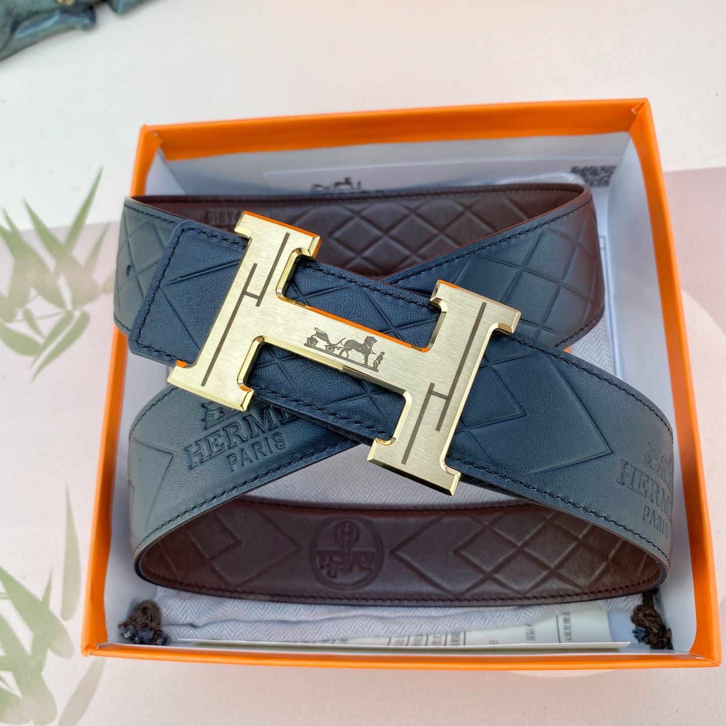 爱马仕💕 特种皮腰带系列 ，原厂五金精品不锈钢扣，手感柔软舒适 宽3.8CM。