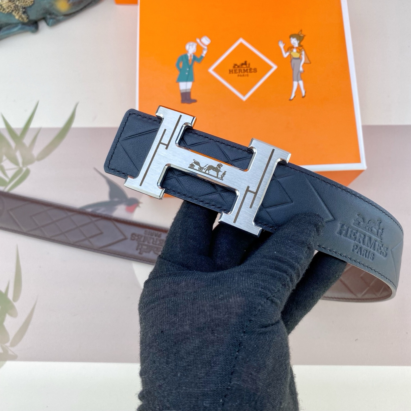爱马仕💕 特种皮腰带系列 ，原厂五金精品不锈钢扣，手感柔软舒适 宽3.8CM。