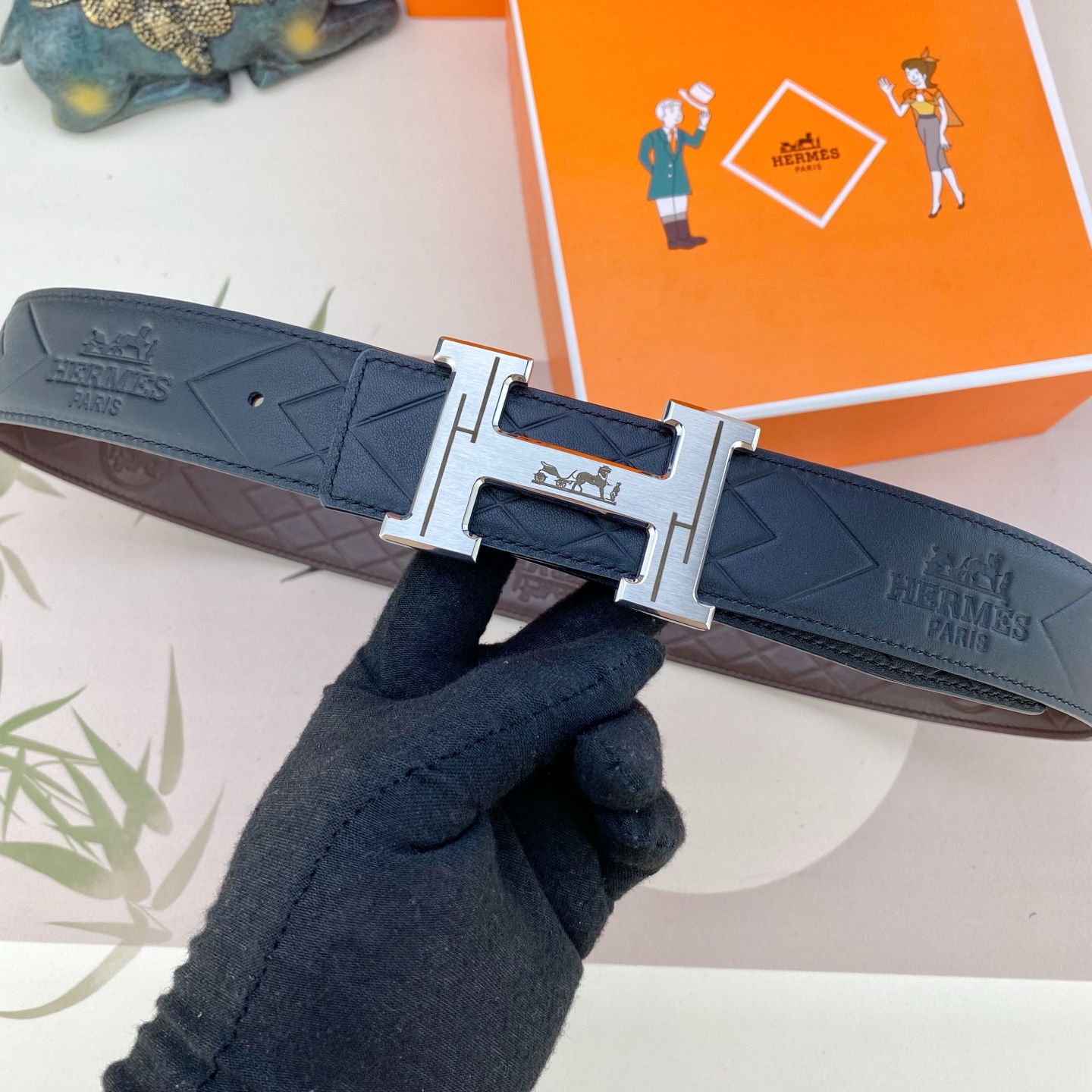 爱马仕💕 特种皮腰带系列 ，原厂五金精品不锈钢扣，手感柔软舒适 宽3.8CM。
