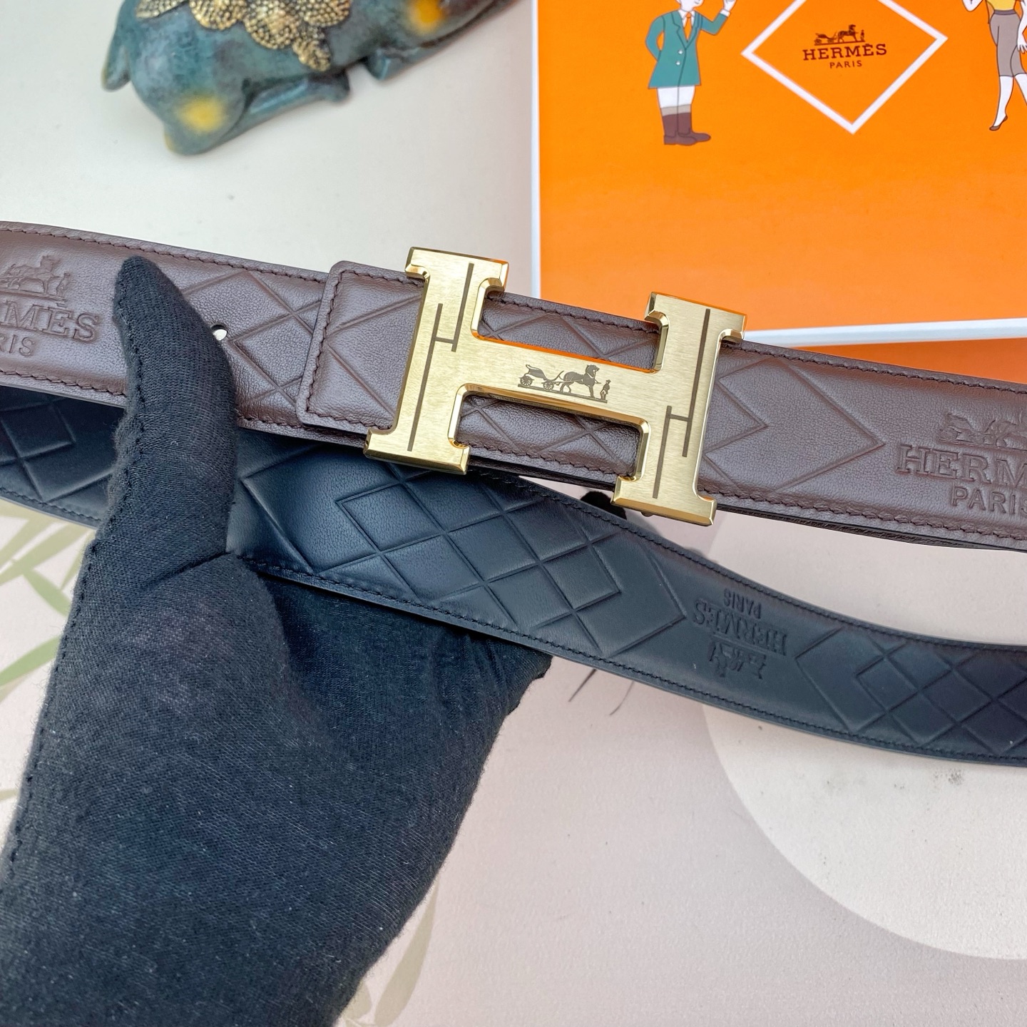 爱马仕💕 特种皮腰带系列 ，原厂五金精品不锈钢扣，手感柔软舒适 宽3.8CM。