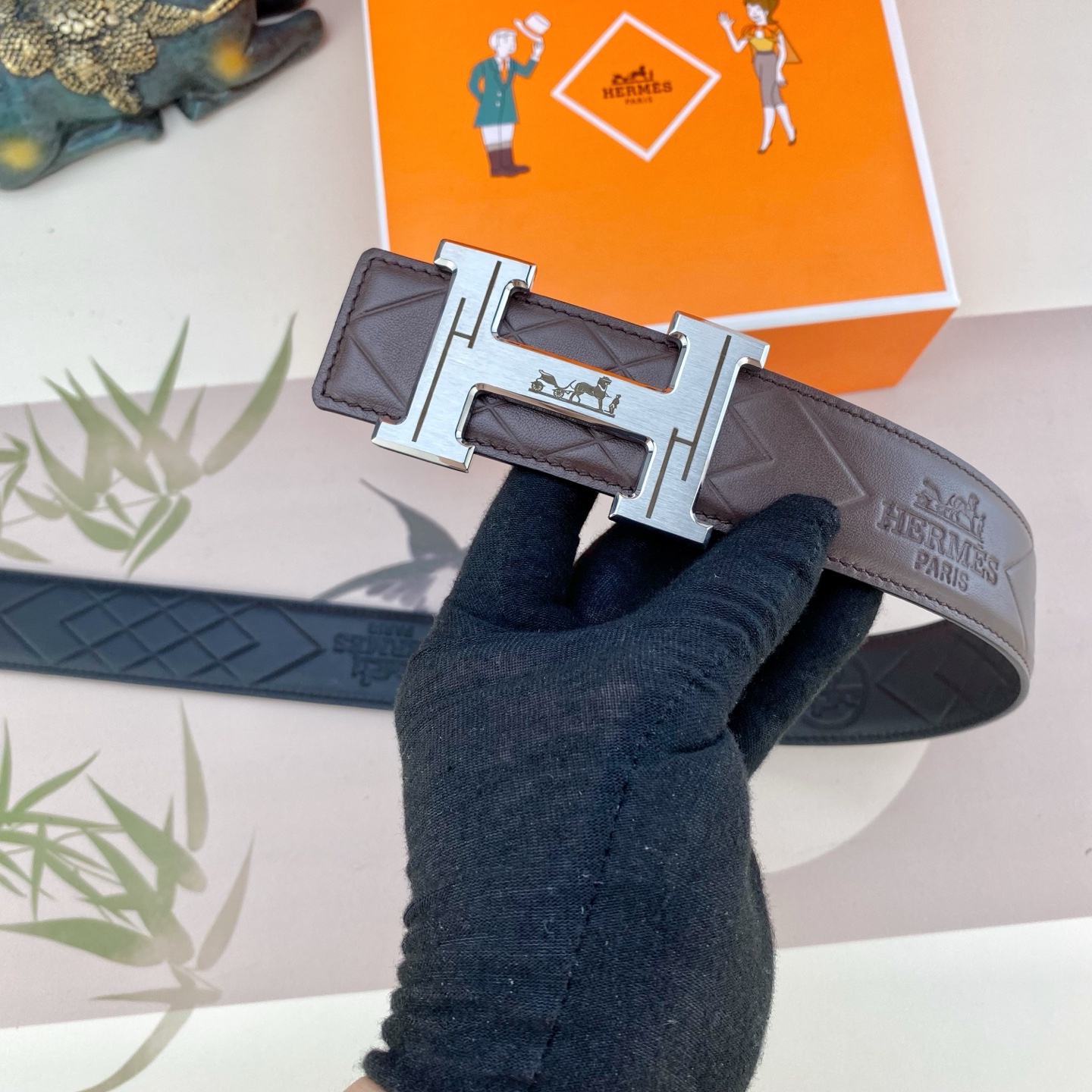 爱马仕💕 特种皮腰带系列 ，原厂五金精品不锈钢扣，手感柔软舒适 宽3.8CM。