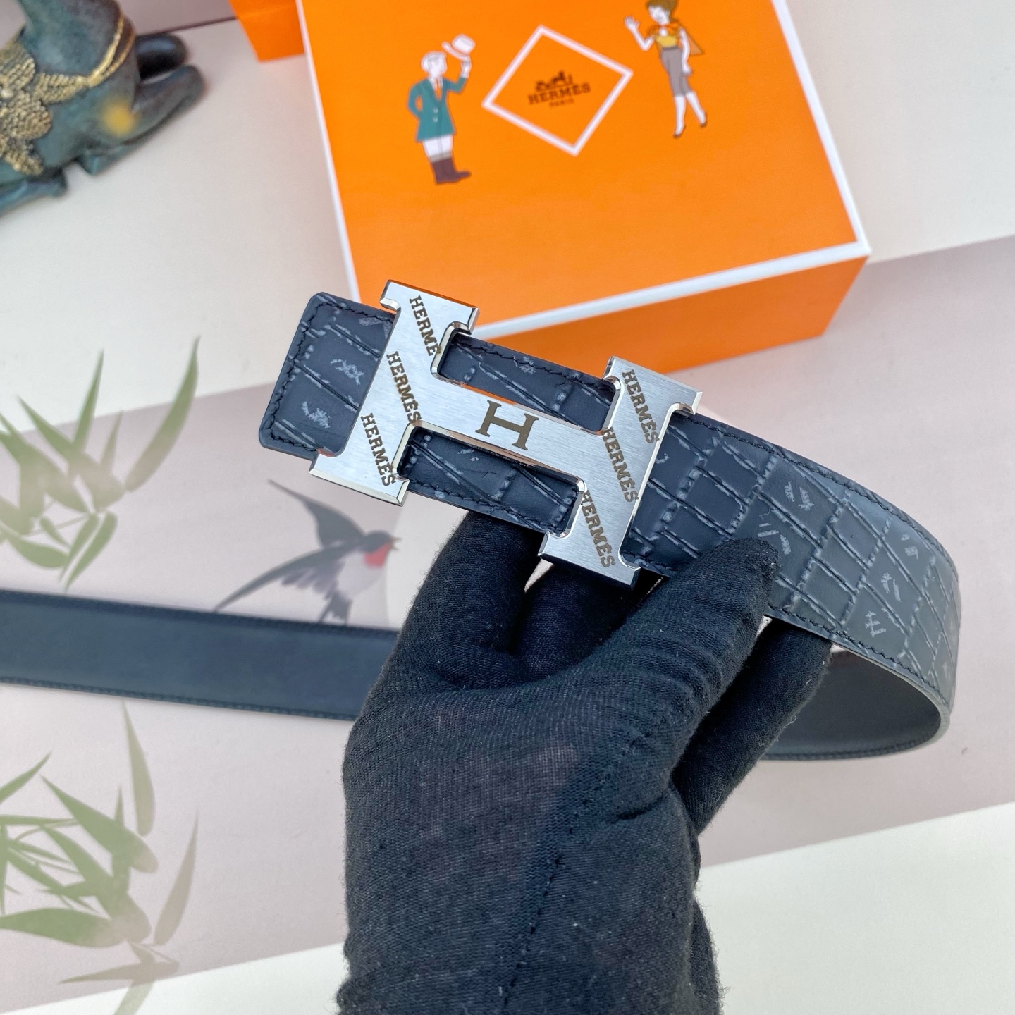 爱马仕💕 特种皮腰带系列 ，原厂五金精品不锈钢扣，手感柔软舒适 宽3.8CM。